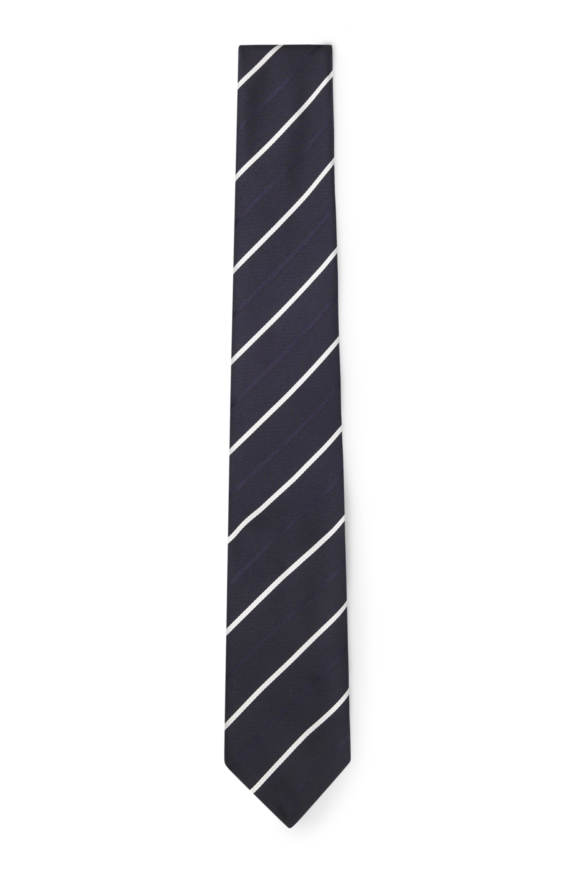Tie with diagonal stripe in silk blend