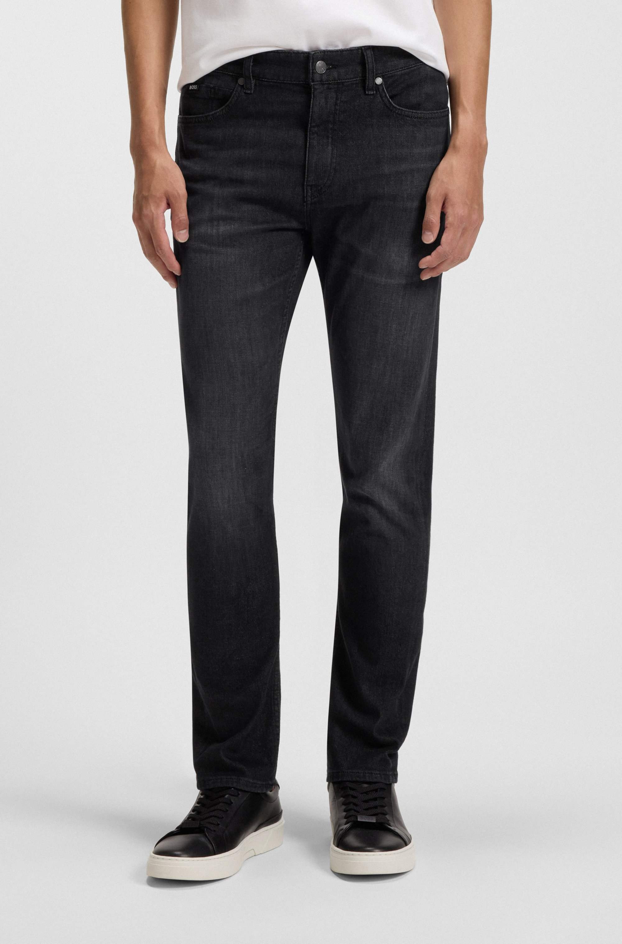 Delaware slim-fit jeans in black Italian-made denim