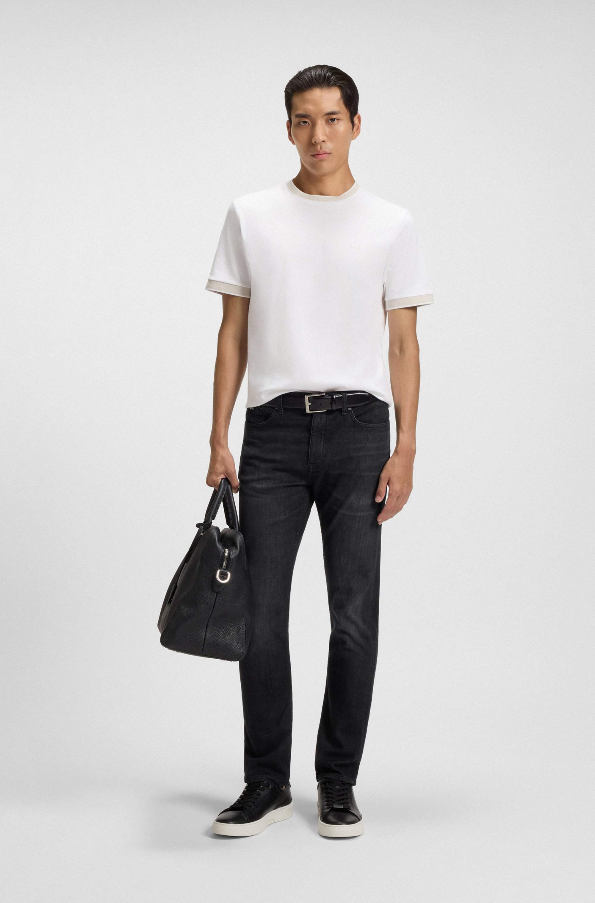 Delaware slim-fit jeans in black Italian-made denim