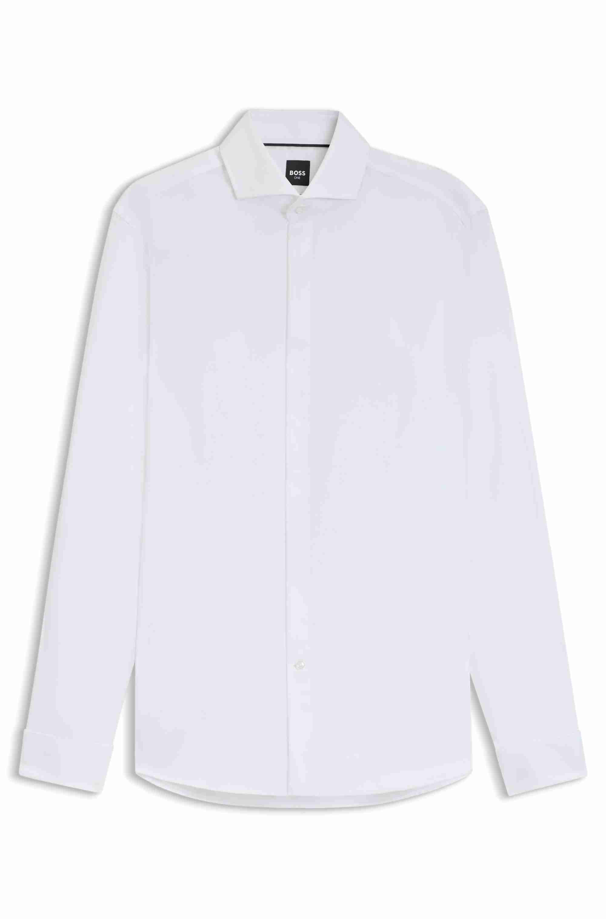 Slim-fit shirt in wrinkle-resistant Oxford cotton