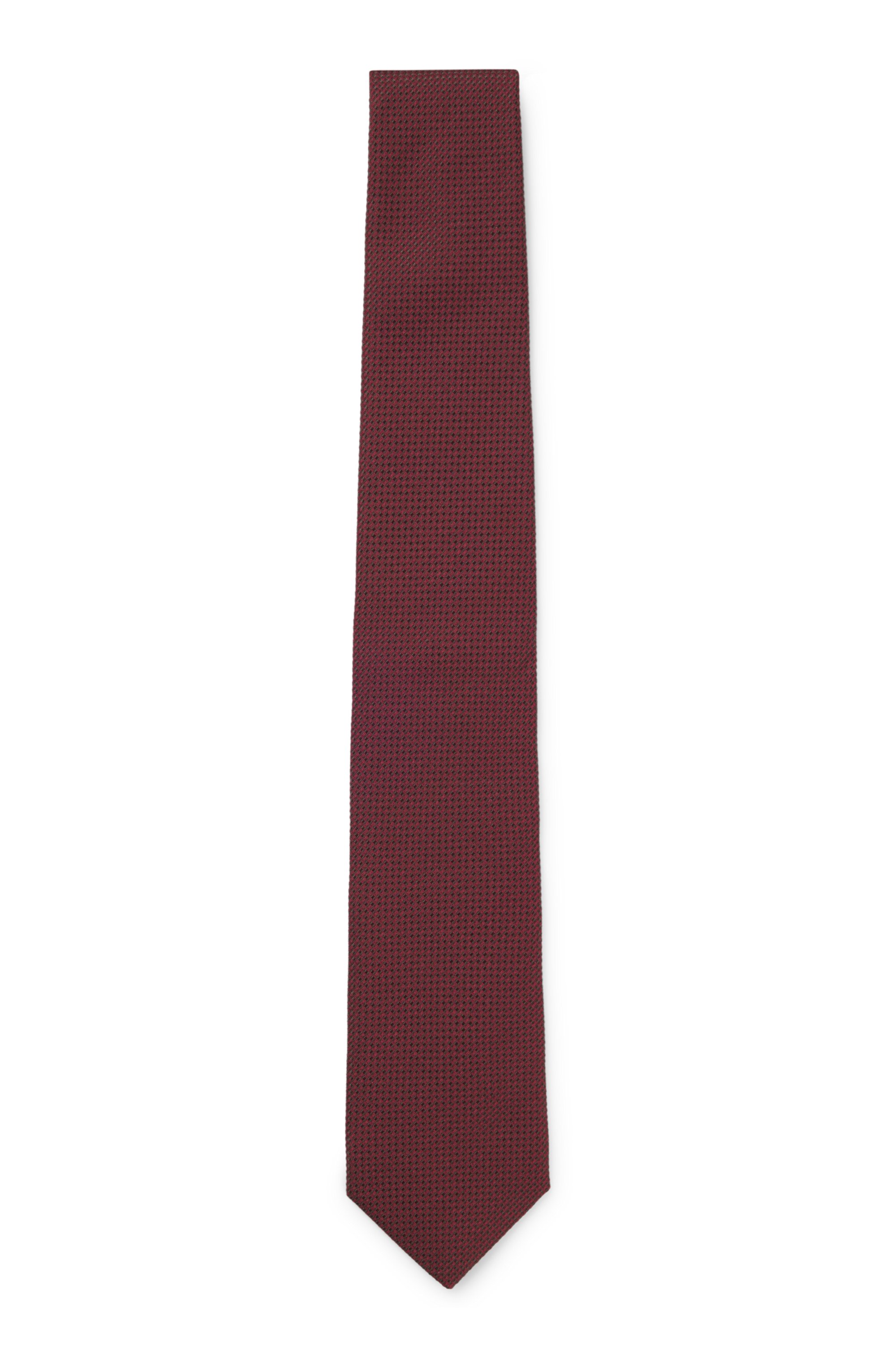 Structured tie in cotton and silk