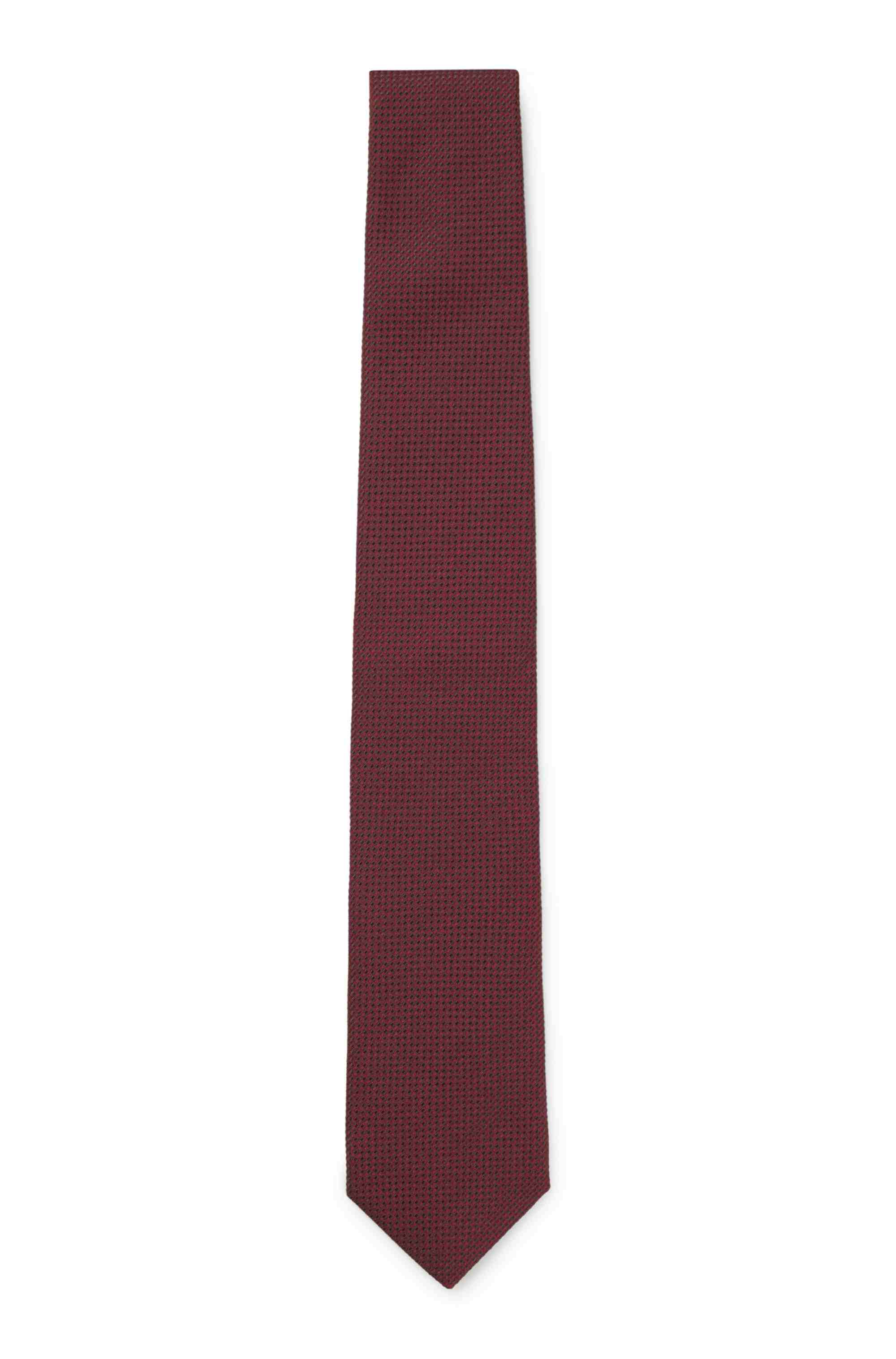 Structured tie in cotton and silk