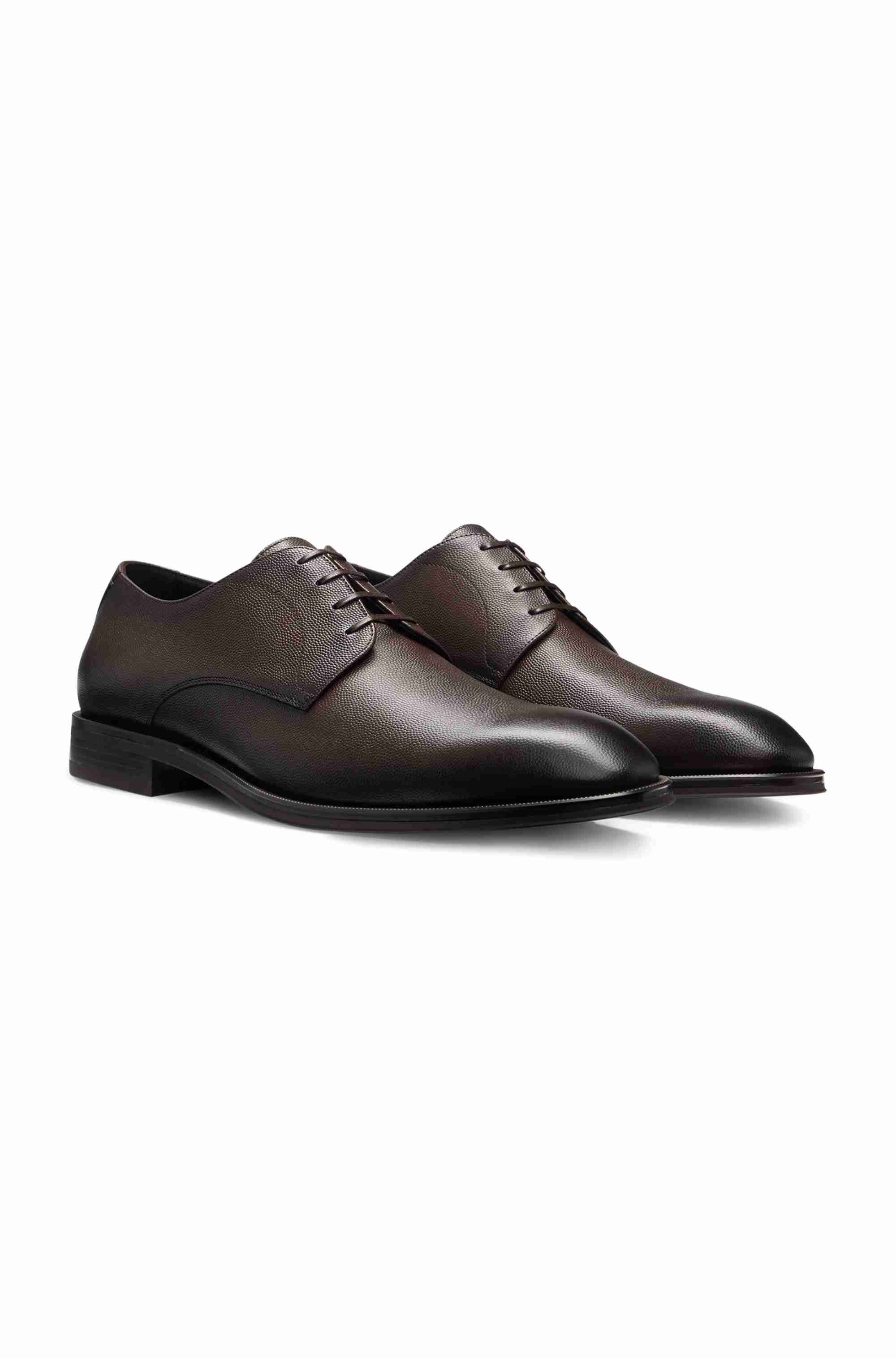 Italian-made Derby shoes in patterned leather