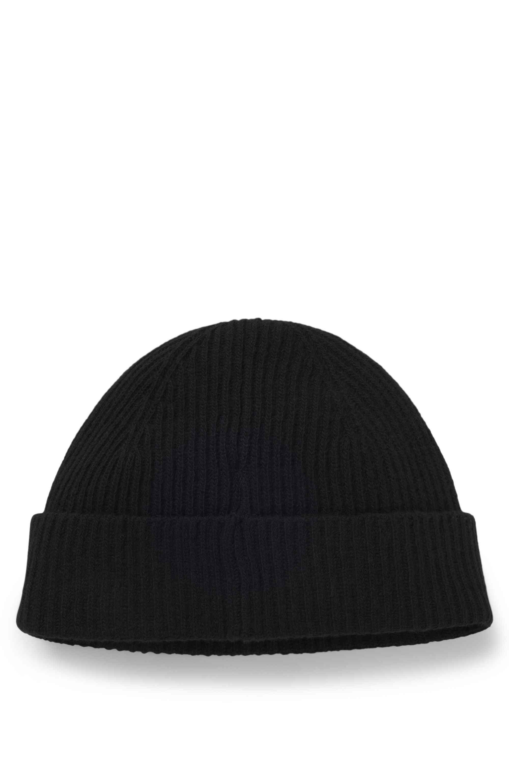 Wool-cashmere beanie hat with Double B monogram