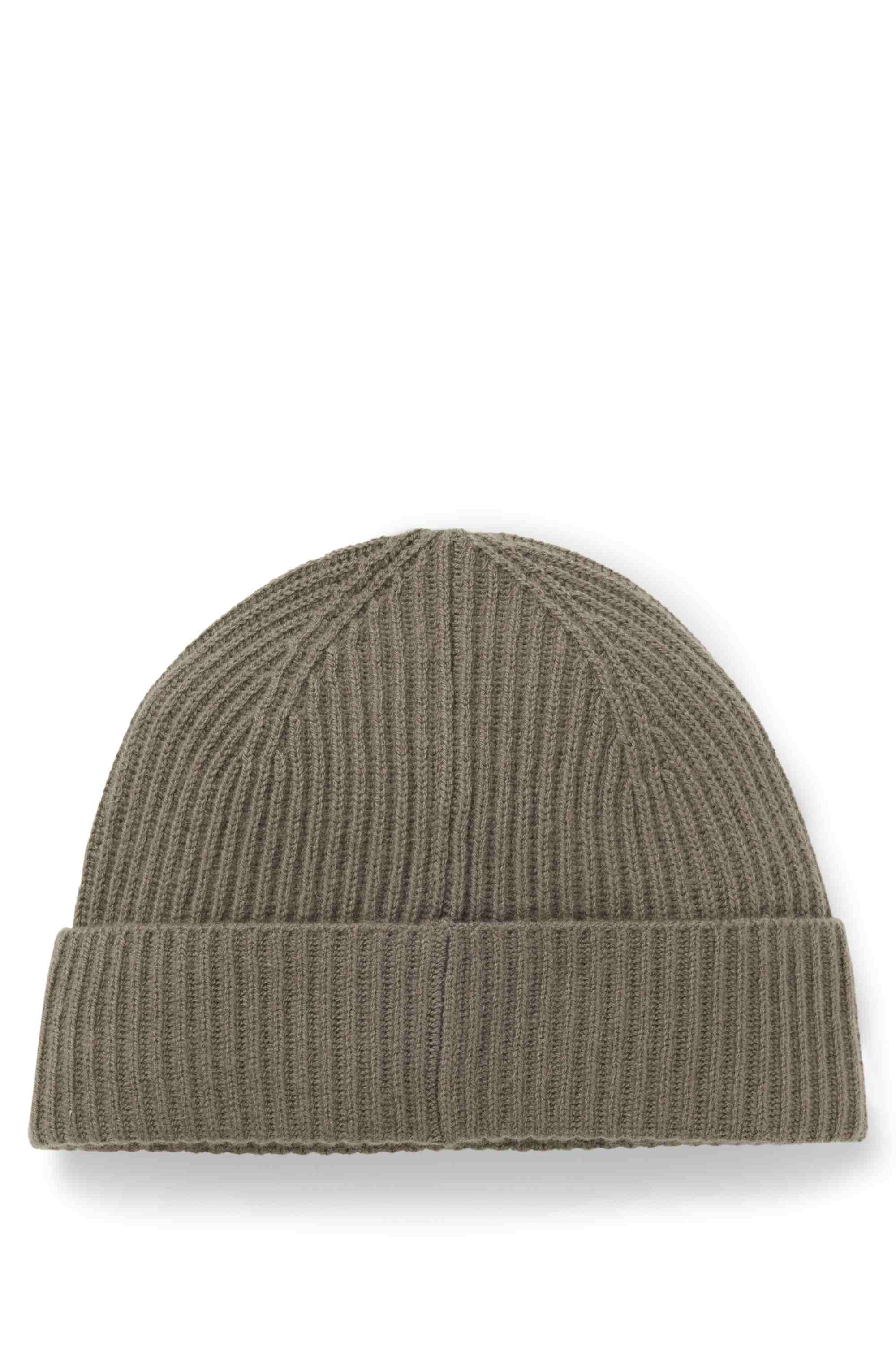 Wool-cashmere beanie hat with Double B monogram