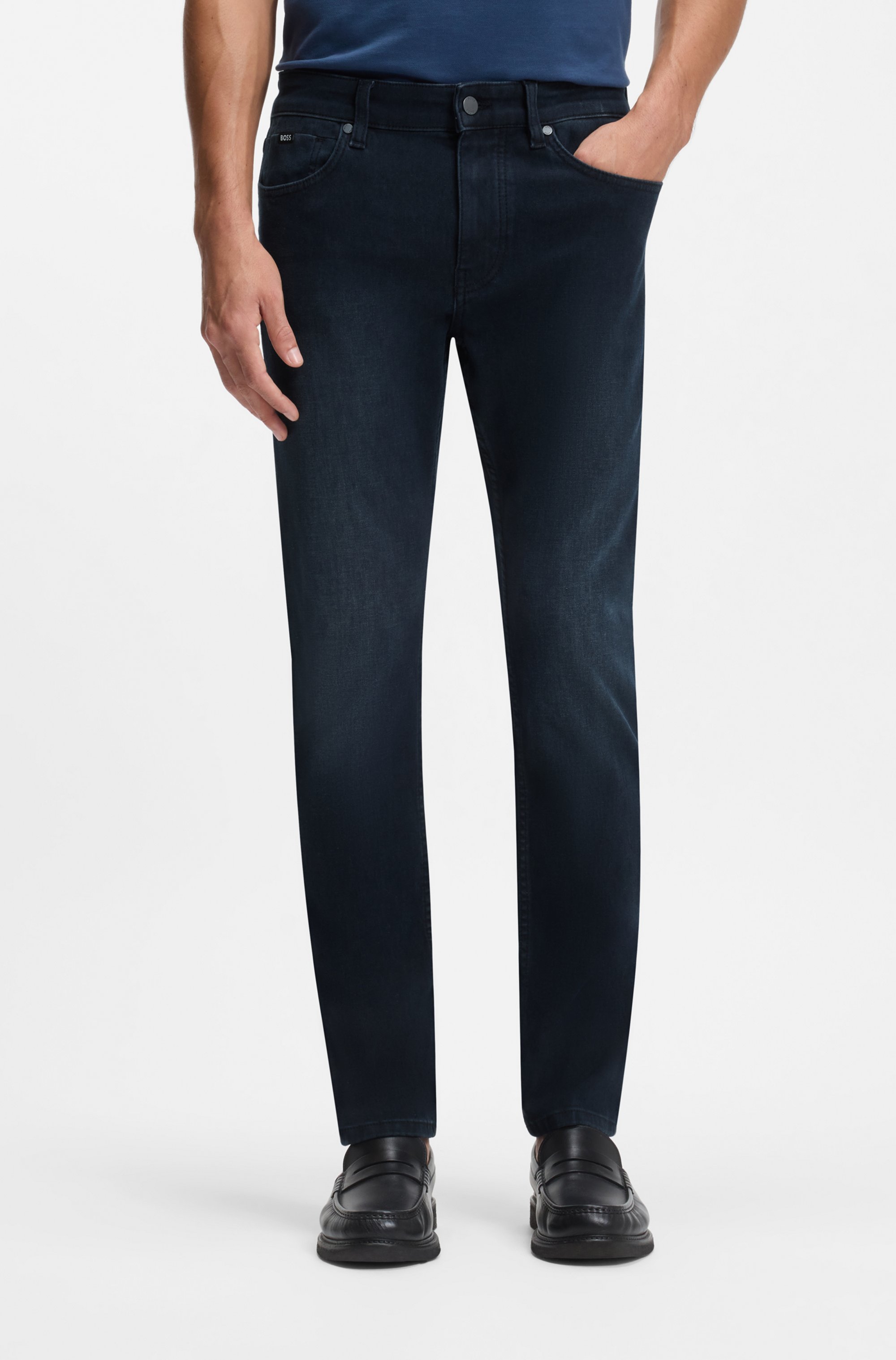 Delaware slim-fit jeans in blue knitted denim