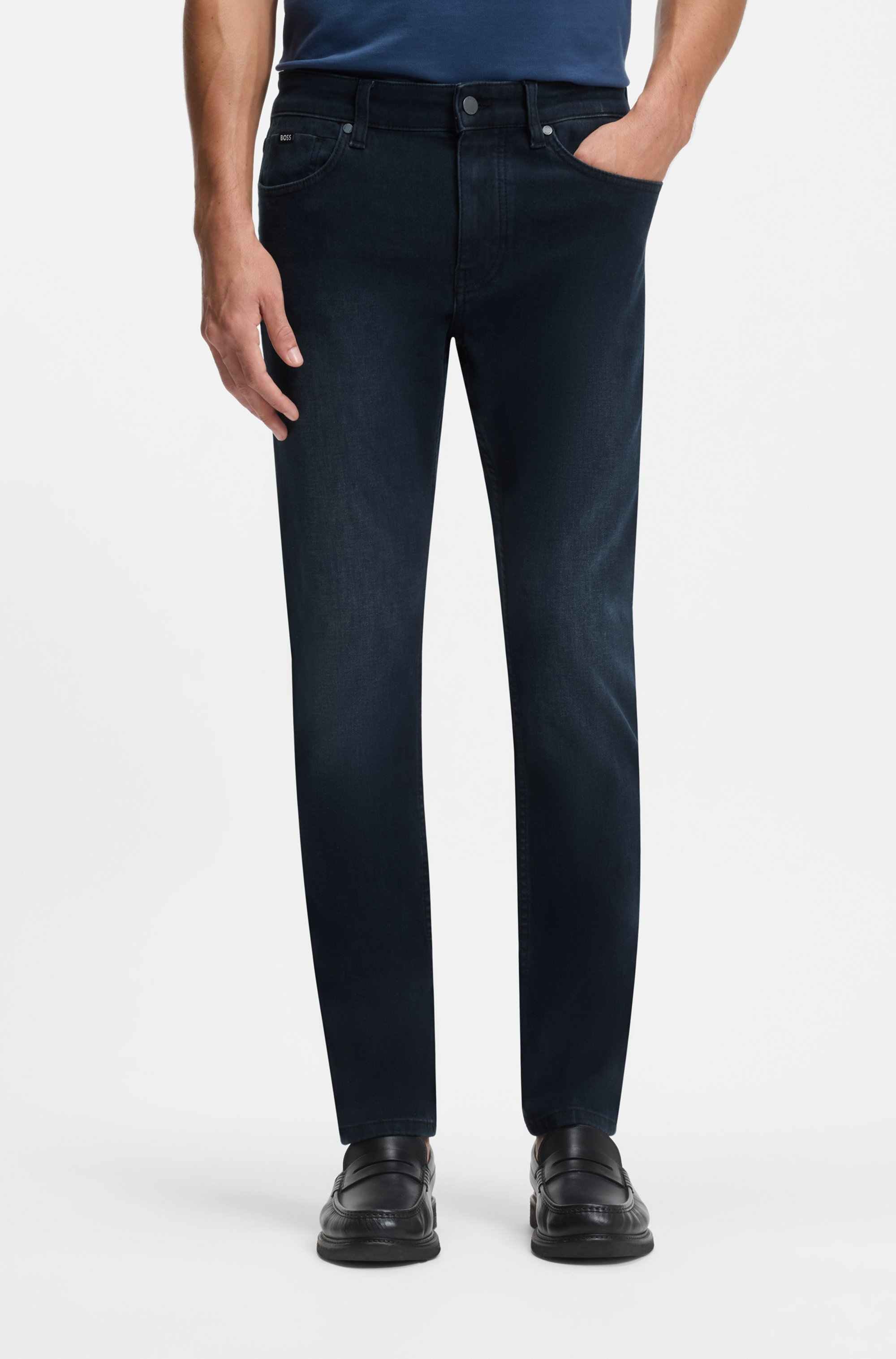 Delaware slim-fit jeans in blue knitted denim