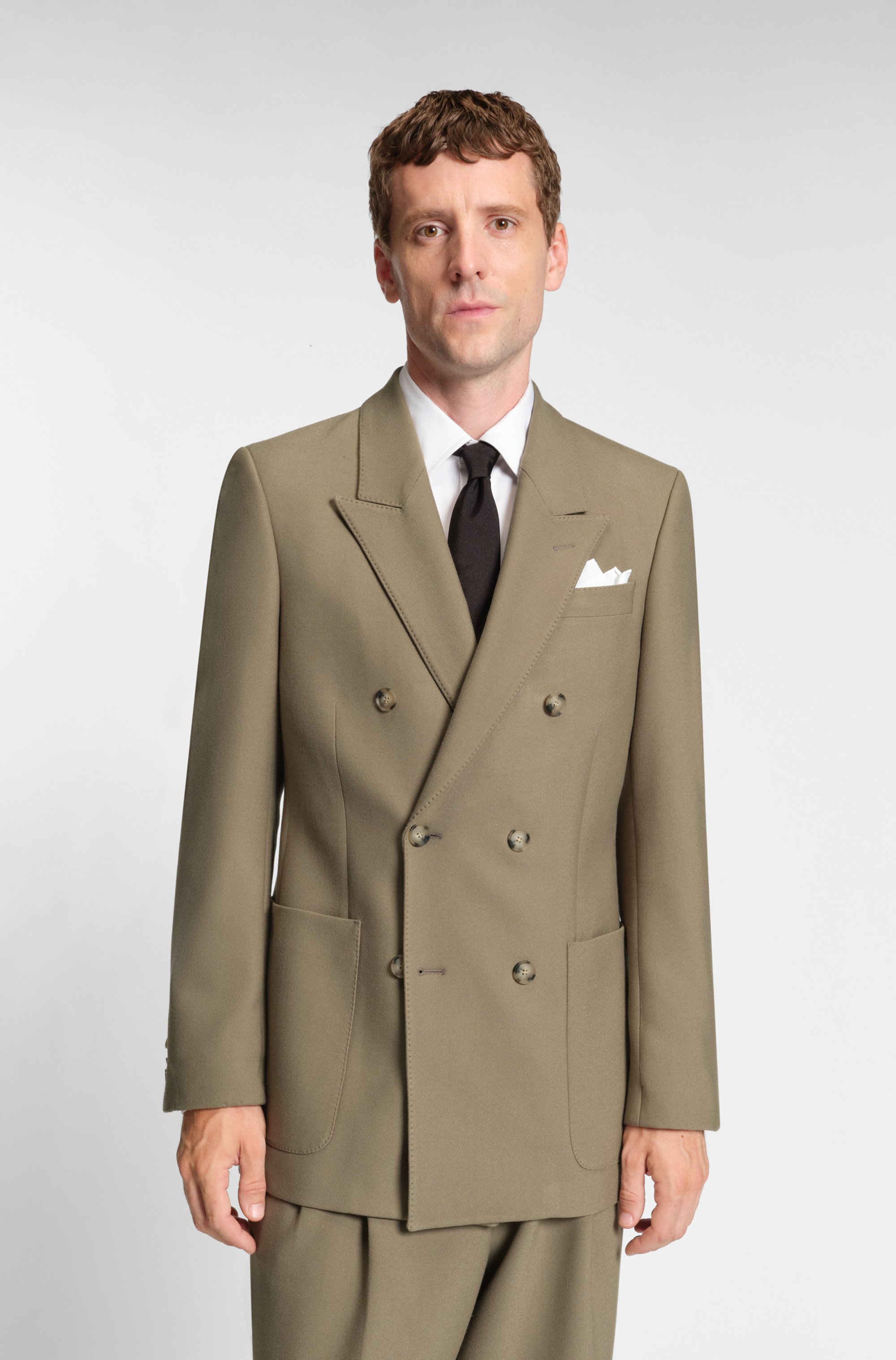 Relaxed-fit blazer in stretch fabric