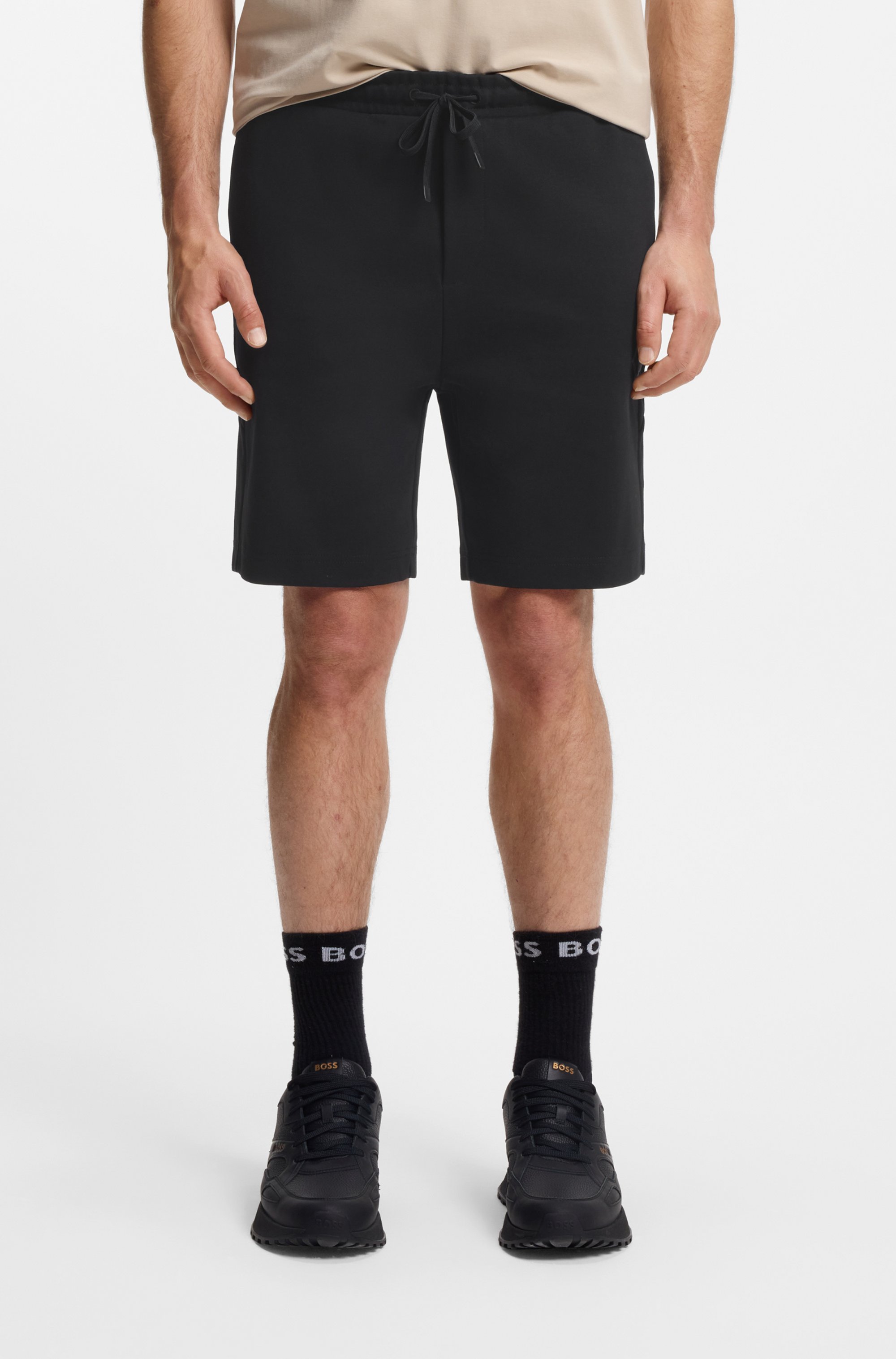 Cotton-blend shorts with Double B monogram