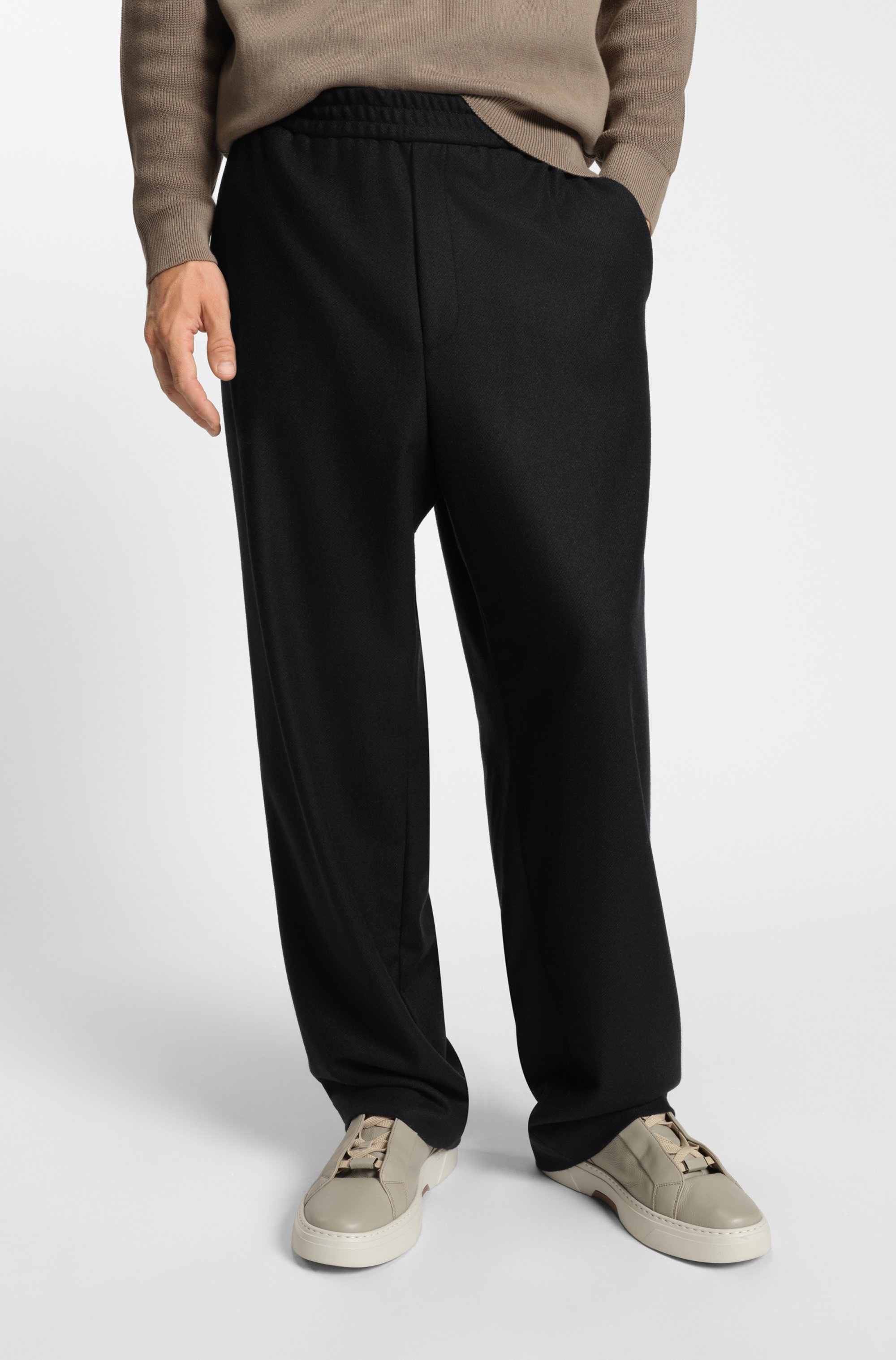 Tapered-fit trousers in a wool blend
