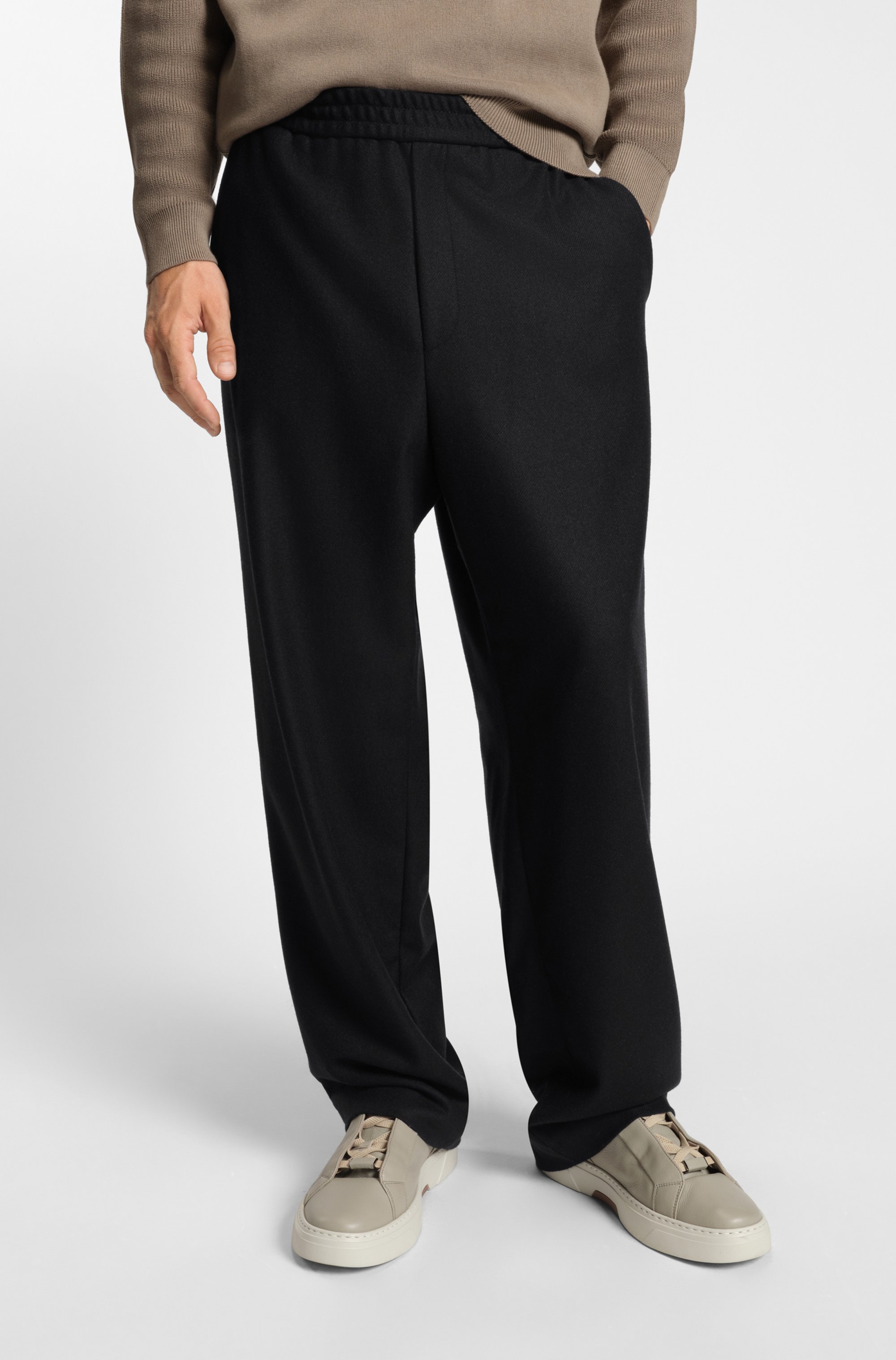 Tapered-fit trousers in a wool blend