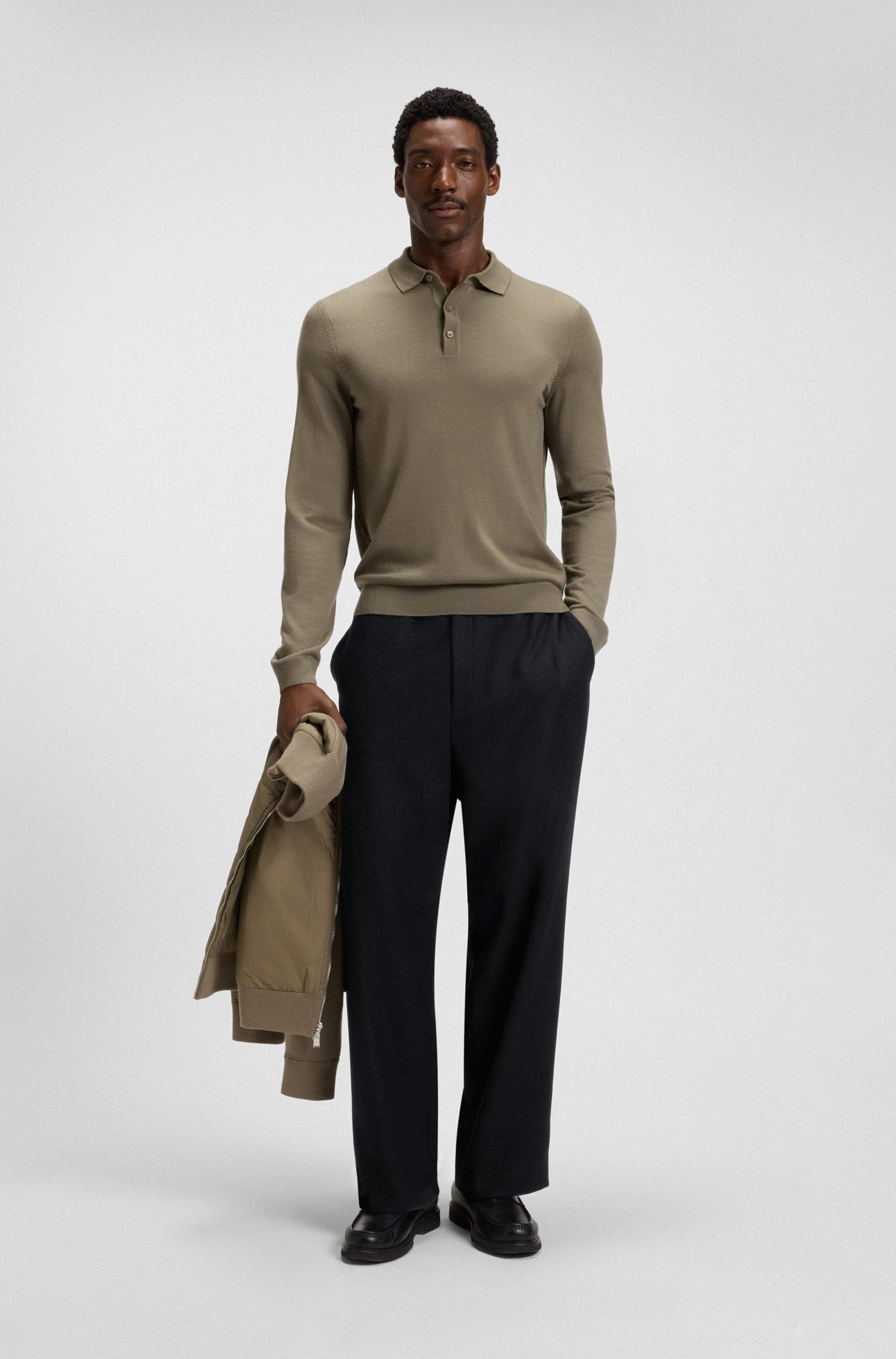 Tapered-fit trousers in a wool blend