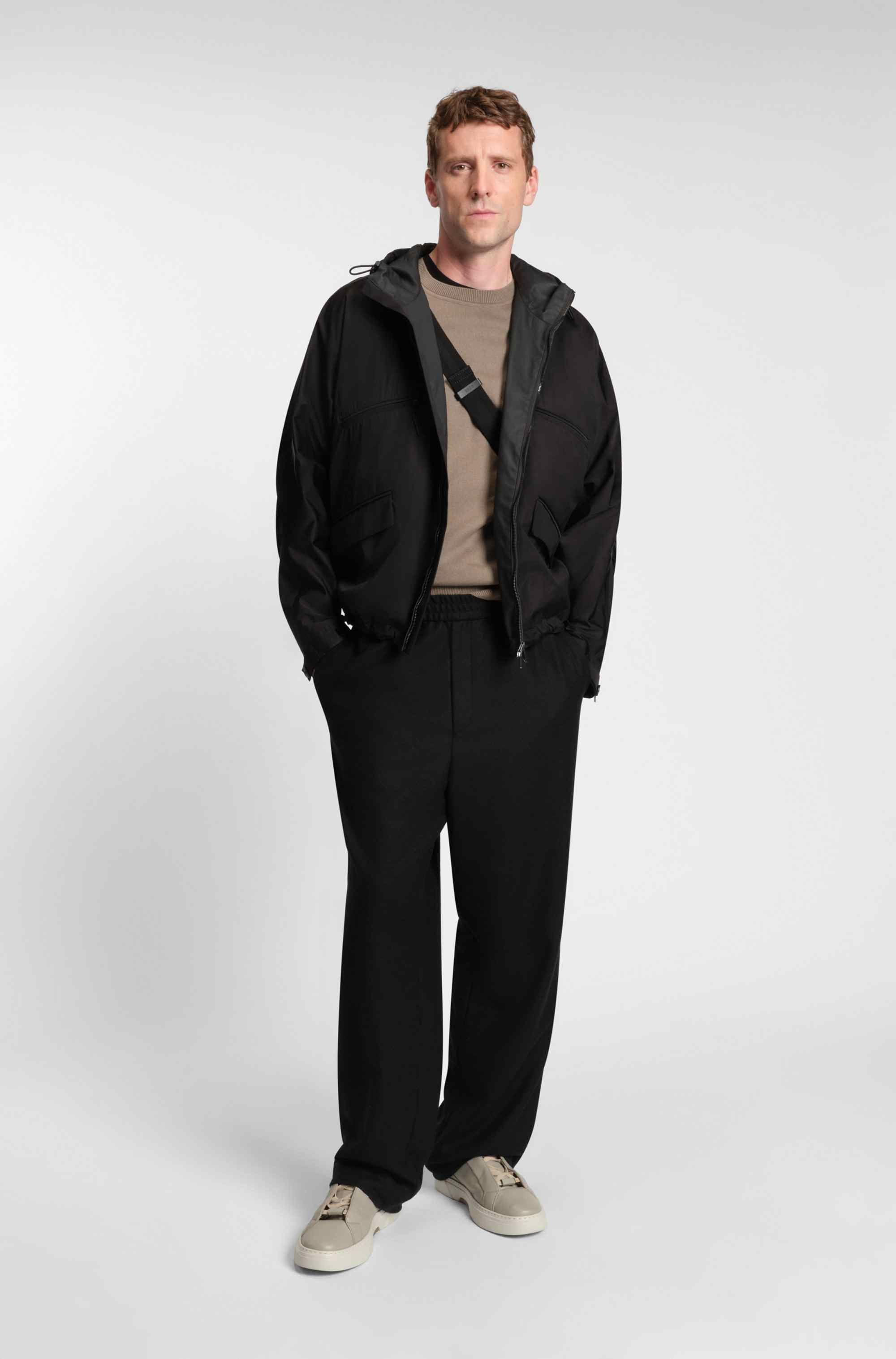 Tapered-fit trousers in a wool blend