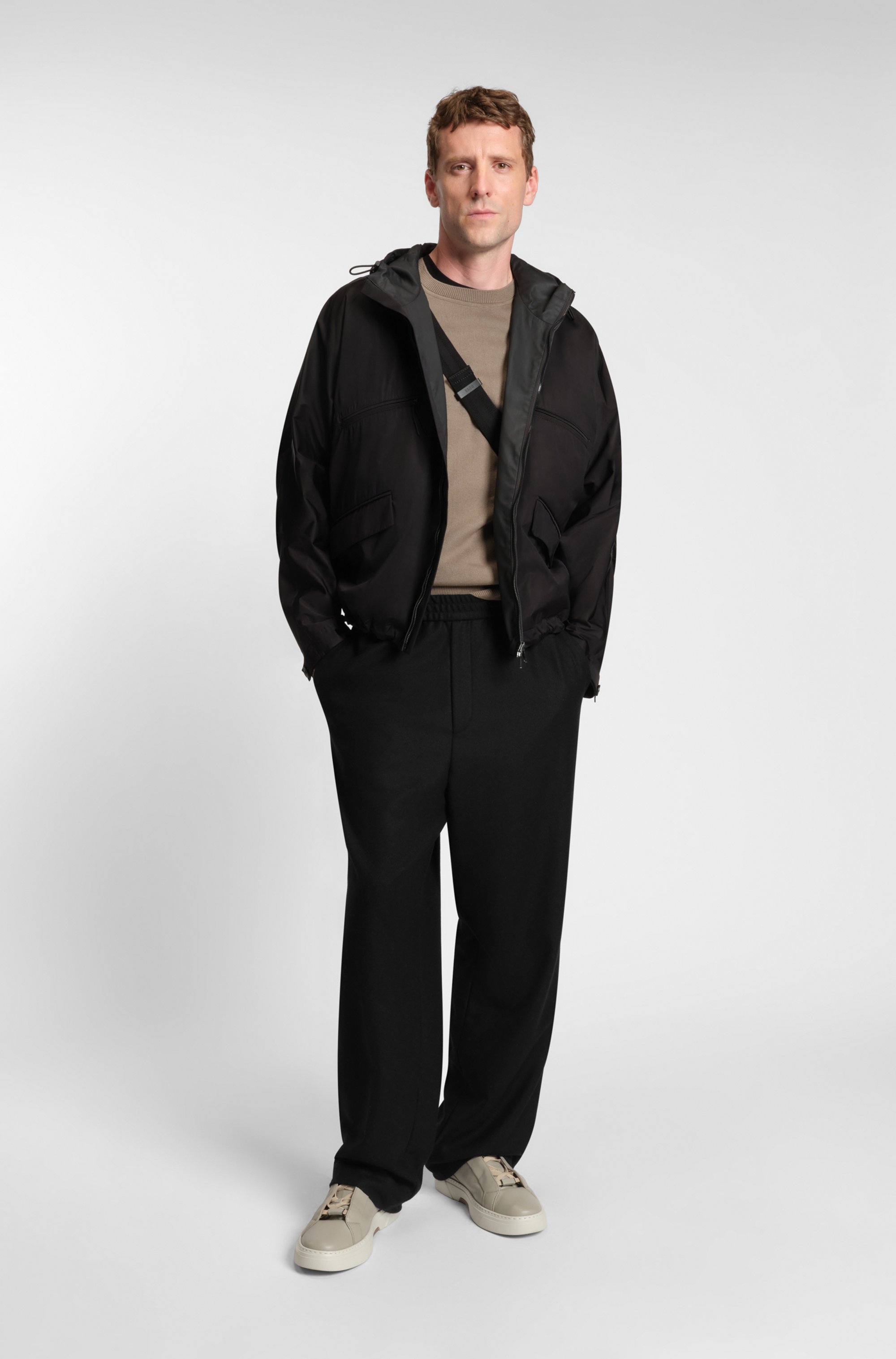 Tapered-fit trousers in a wool blend