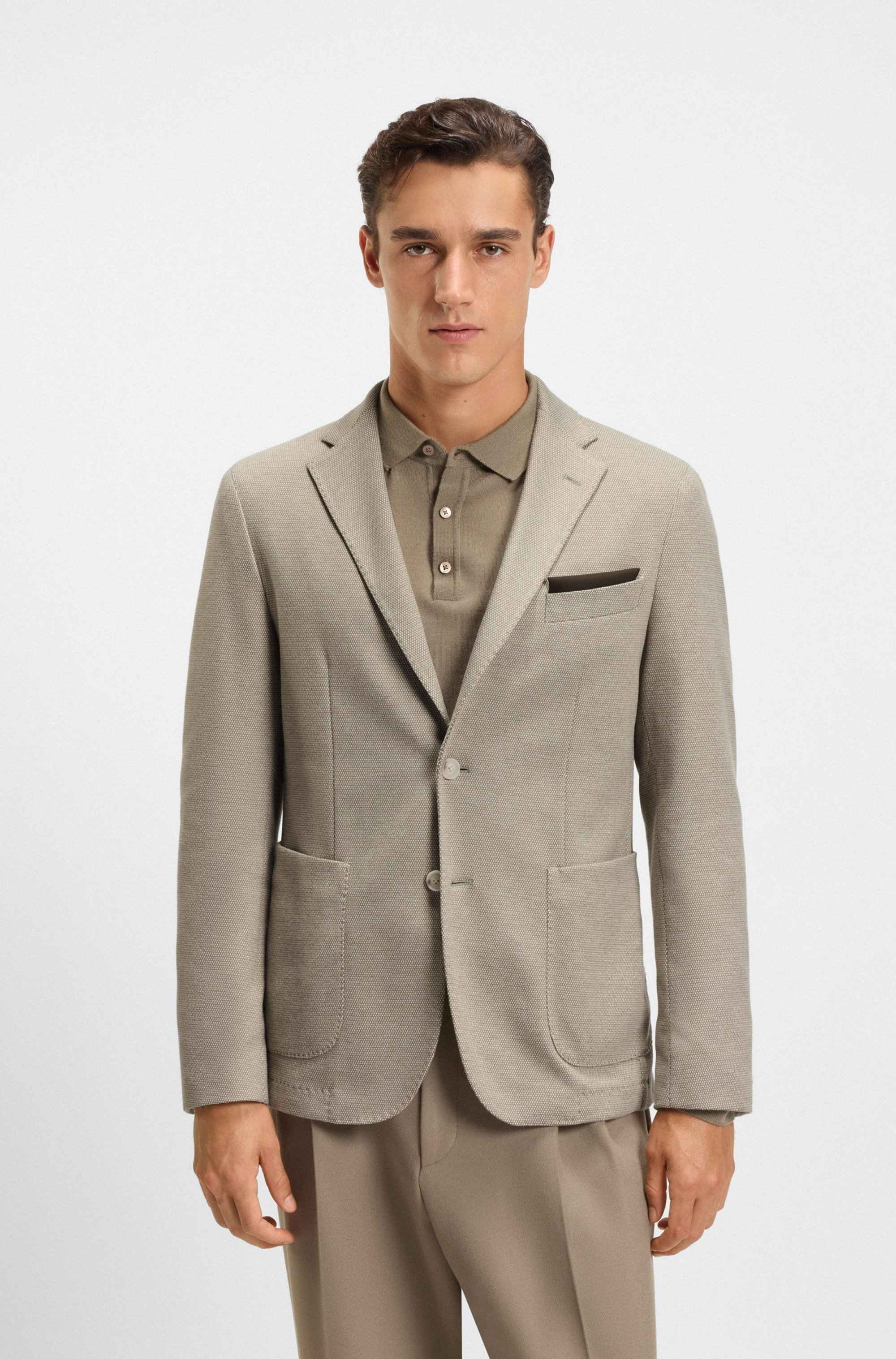 Slim-fit blazer with micro pattern