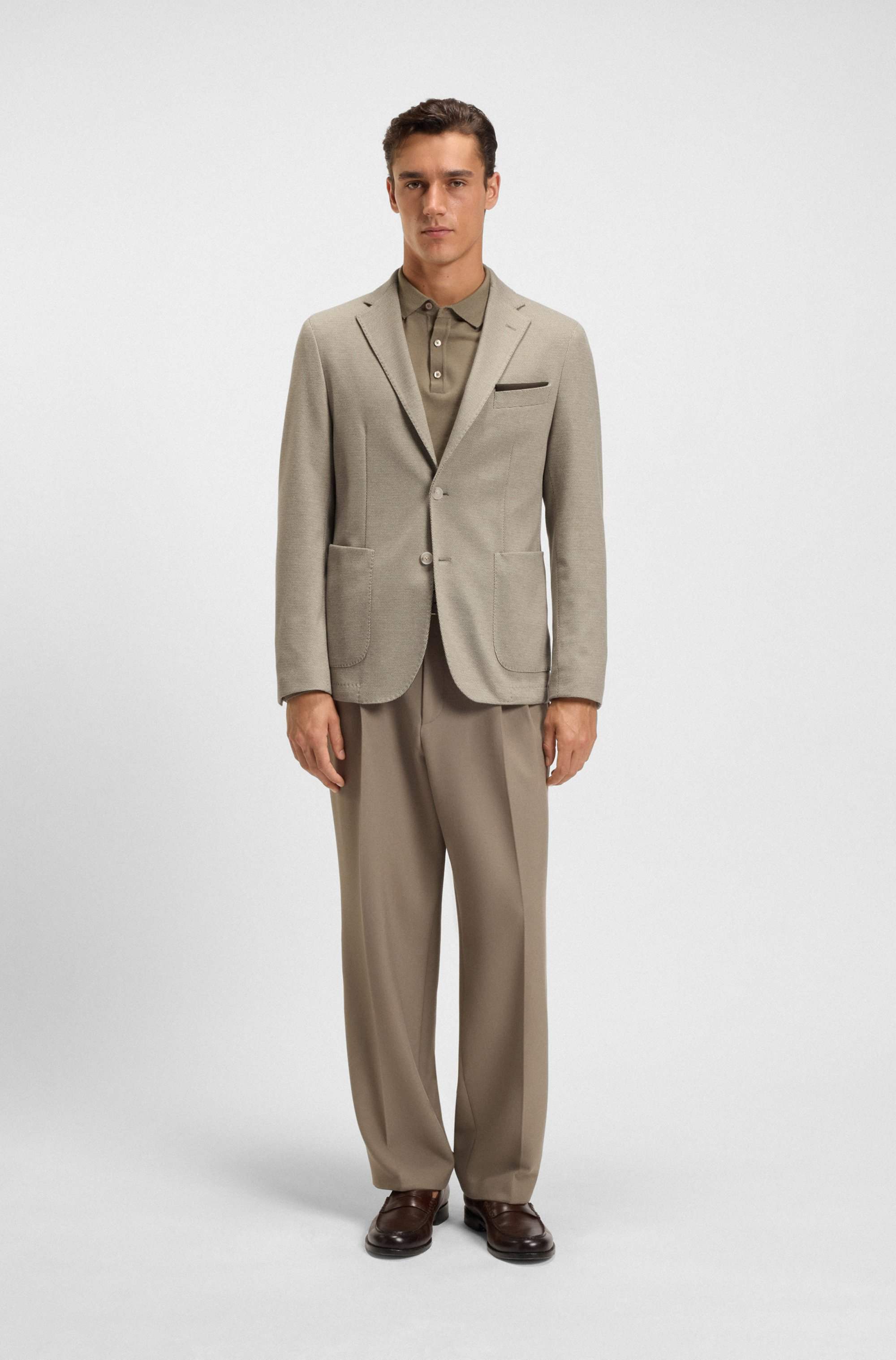 Slim-fit blazer with micro pattern