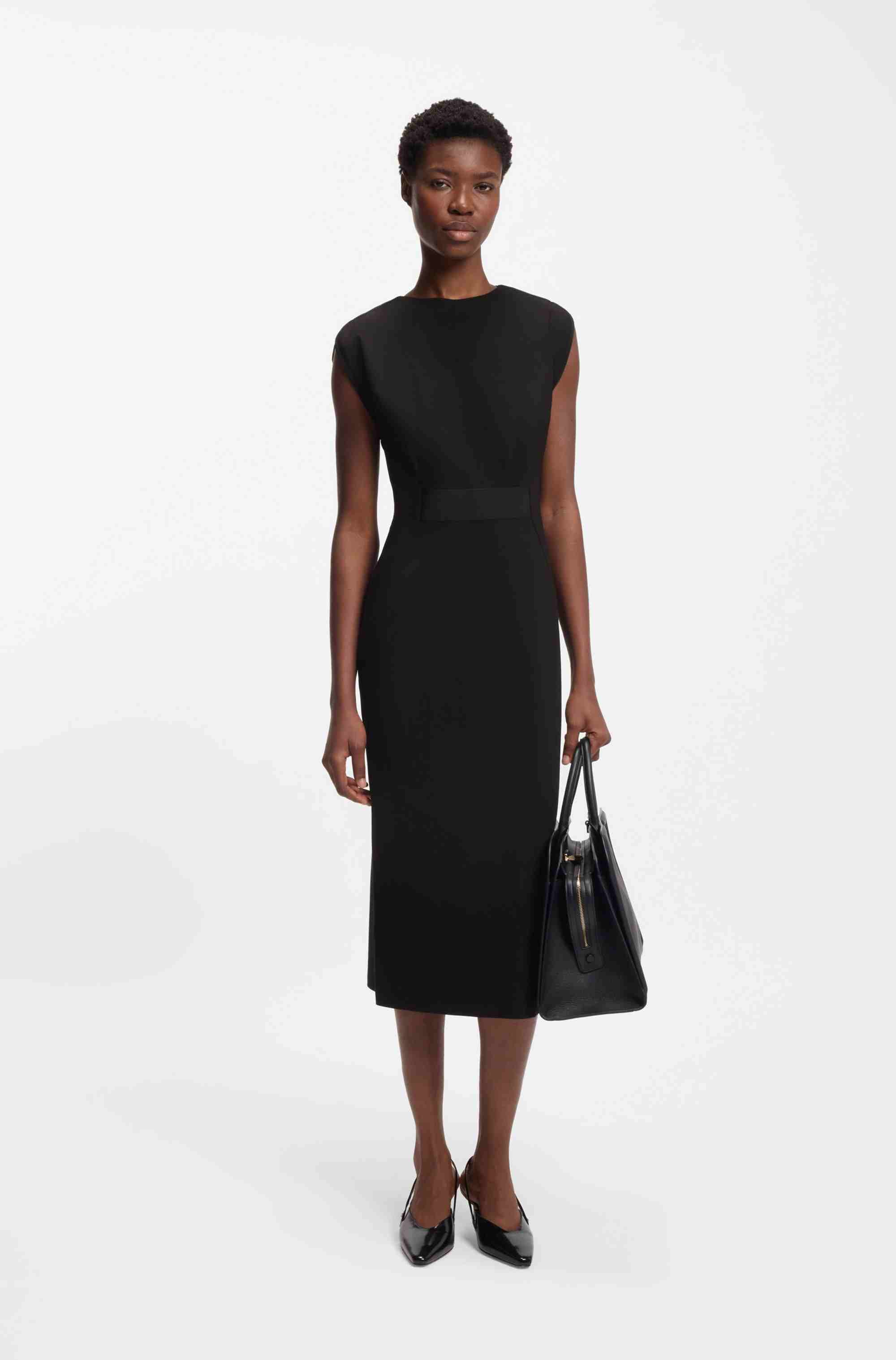 Stretch-jersey dress with waistband detail