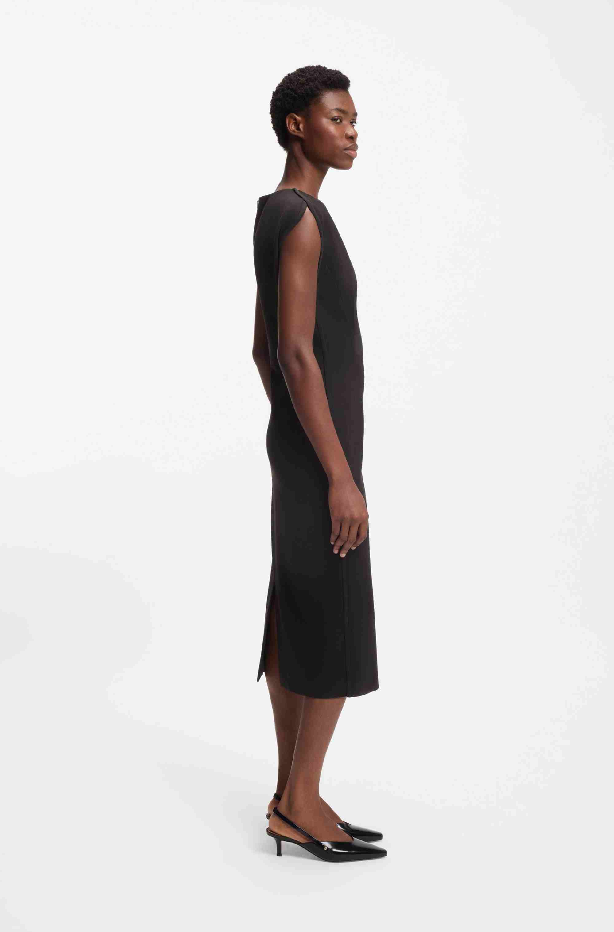 Stretch-jersey dress with waistband detail