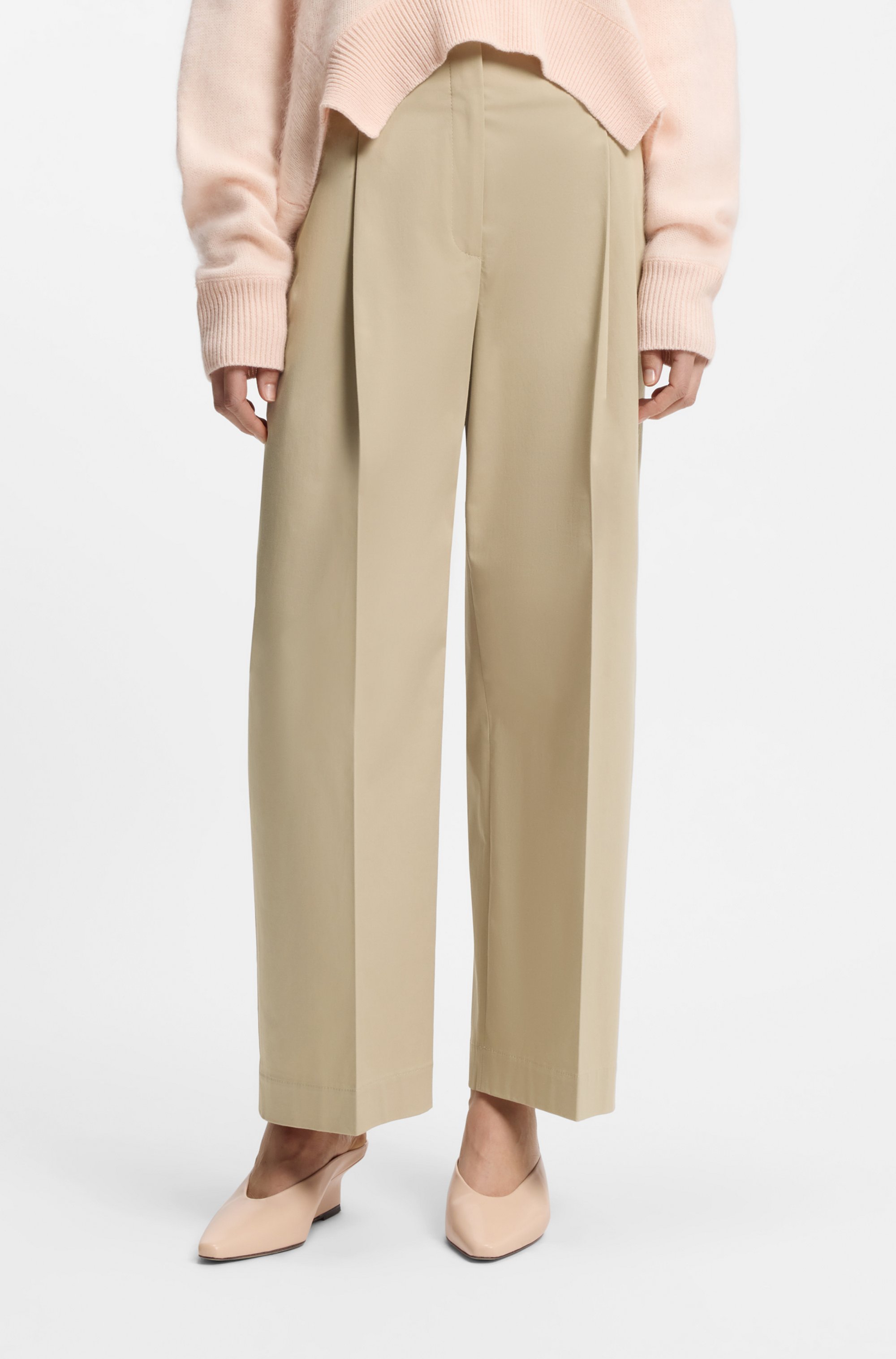 Relaxed-fit culottes in stretch cotton