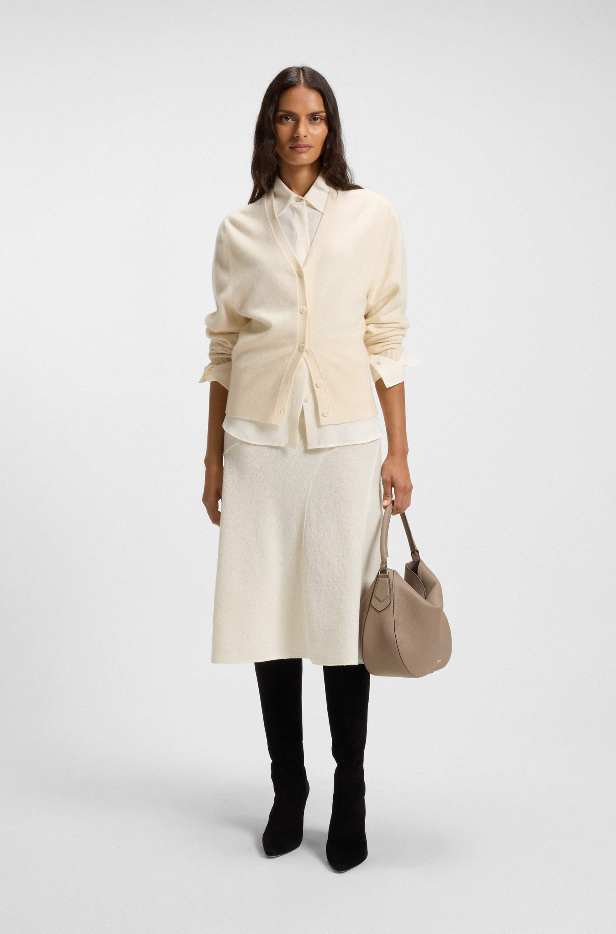 Relaxed-fit blouse in sand-washed silk