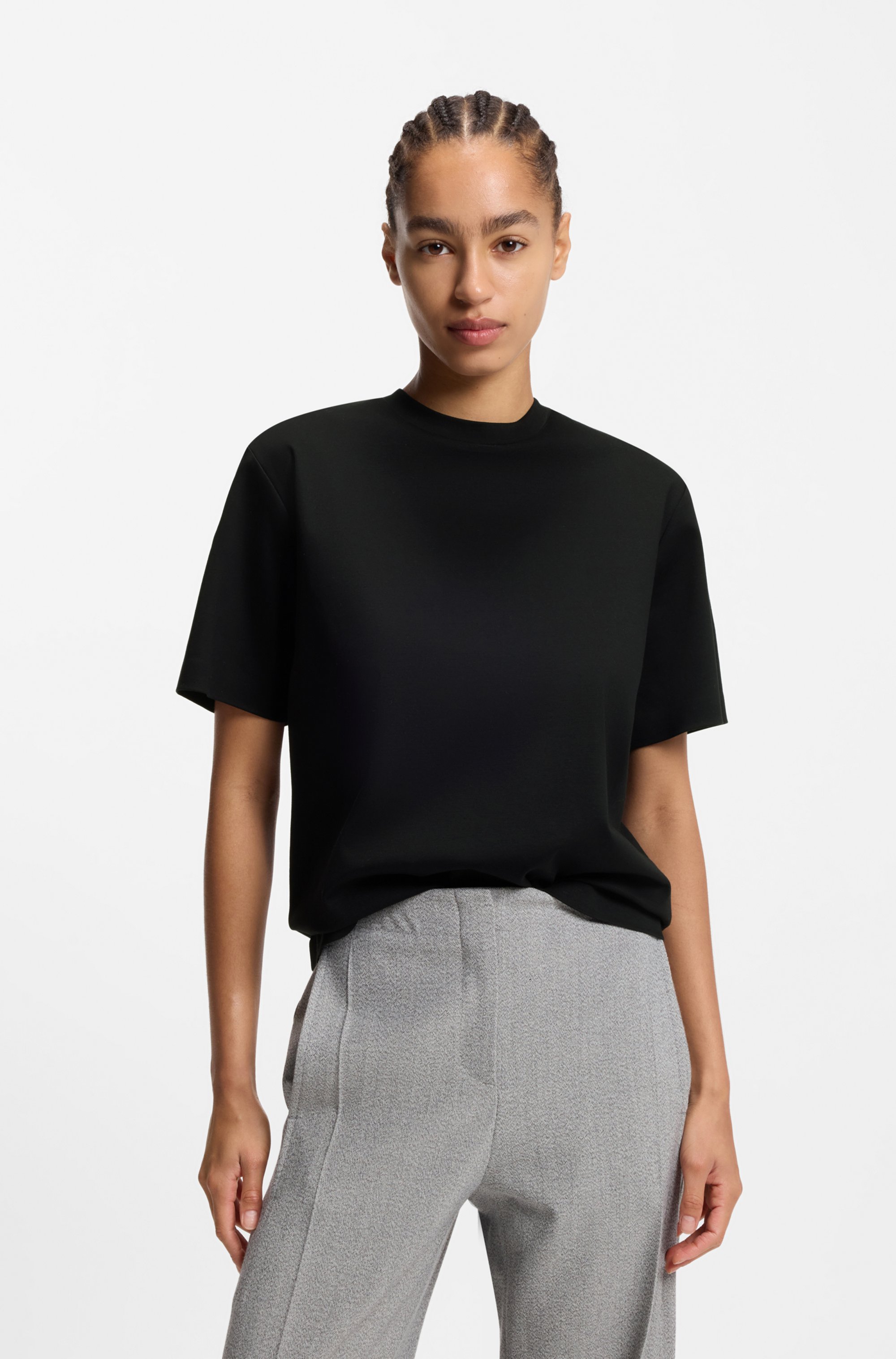 Relaxed-fit T-shirt in mercerised cotton