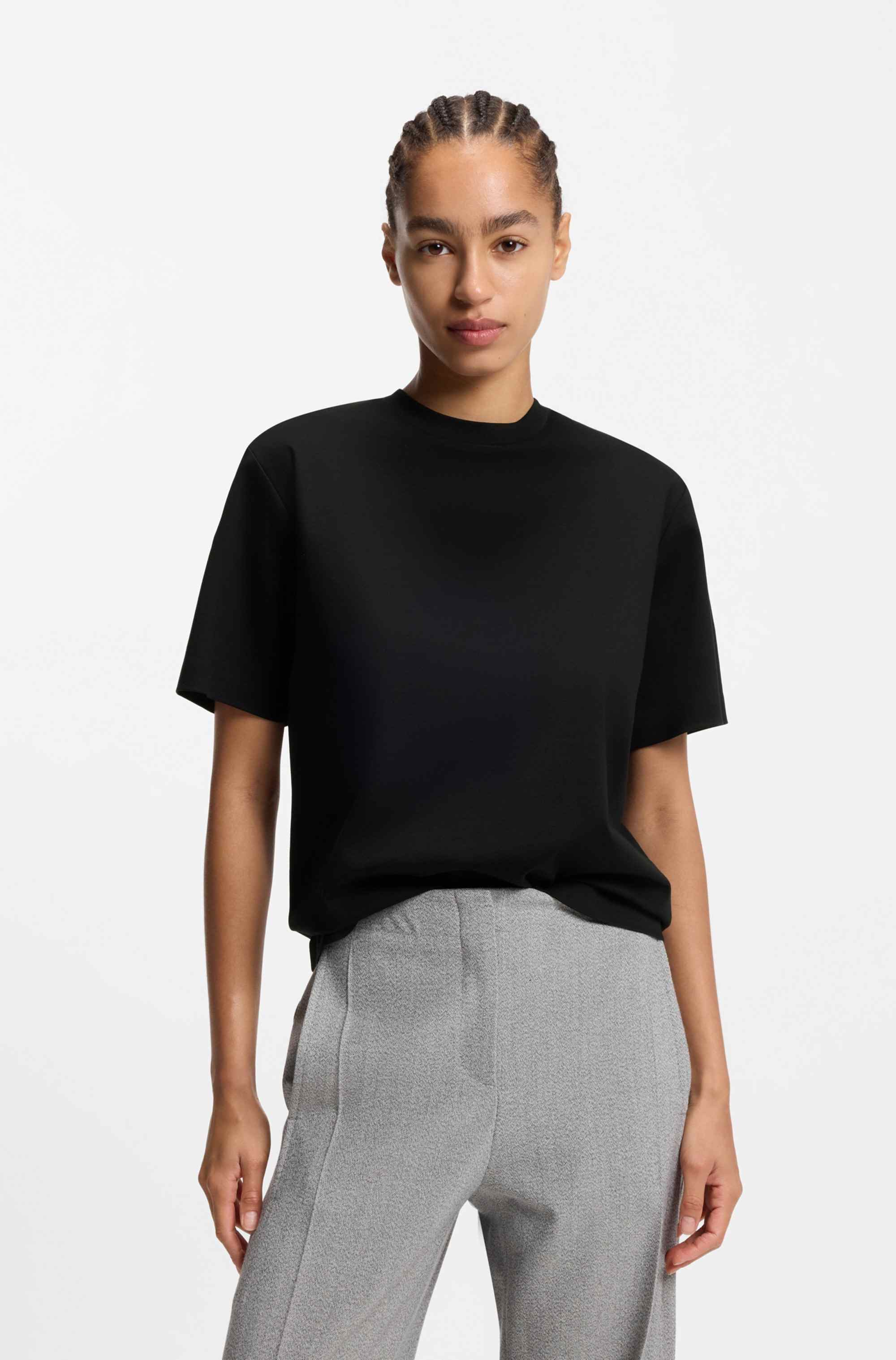 Relaxed-fit T-shirt in mercerised cotton
