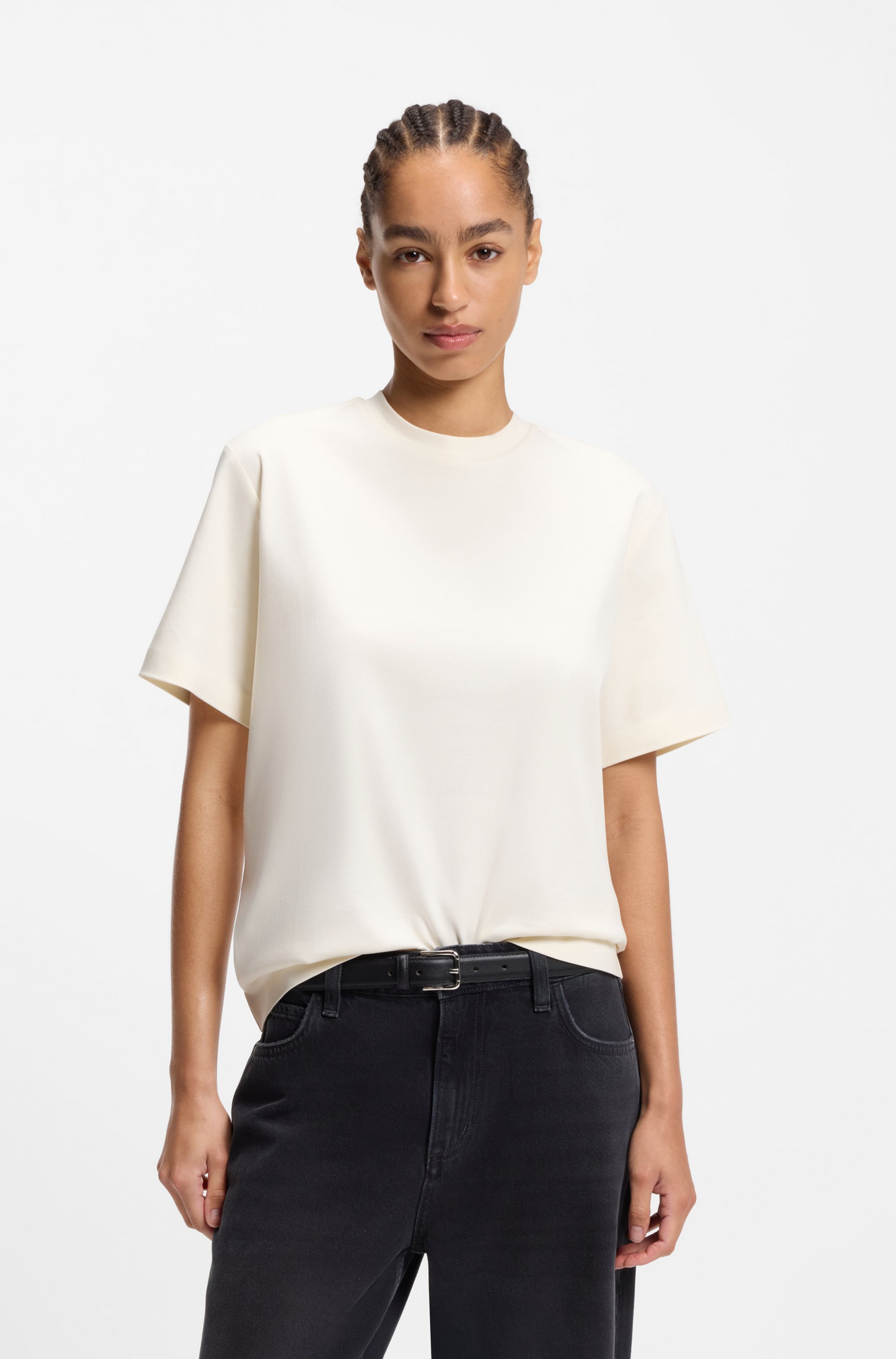 Relaxed-fit T-shirt in mercerised cotton
