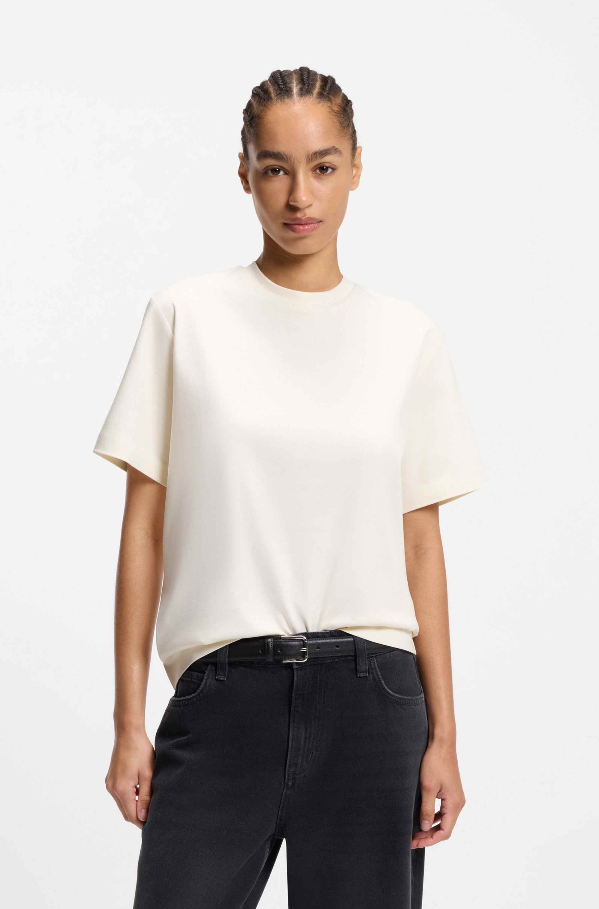 Relaxed-fit T-shirt in mercerised cotton