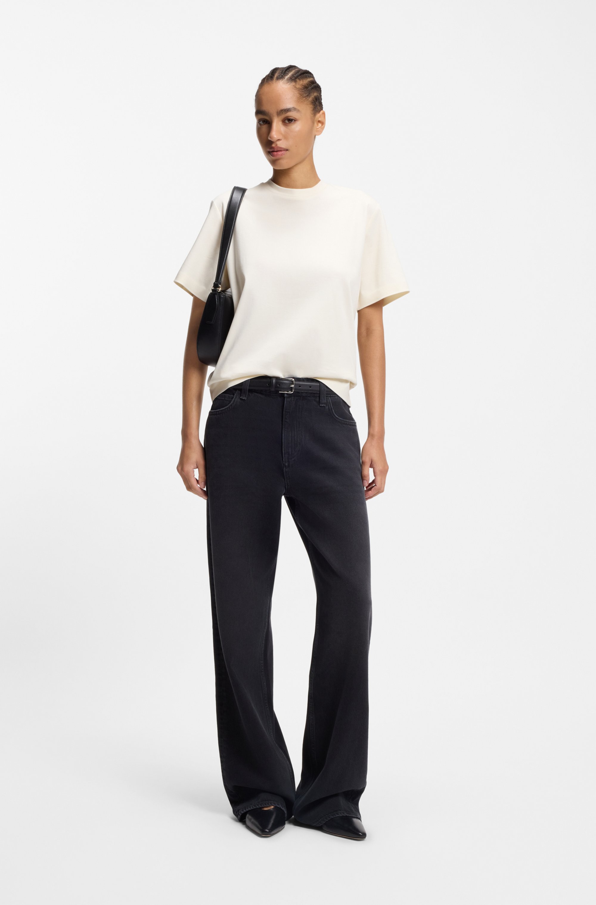 Relaxed-fit T-shirt in mercerised cotton