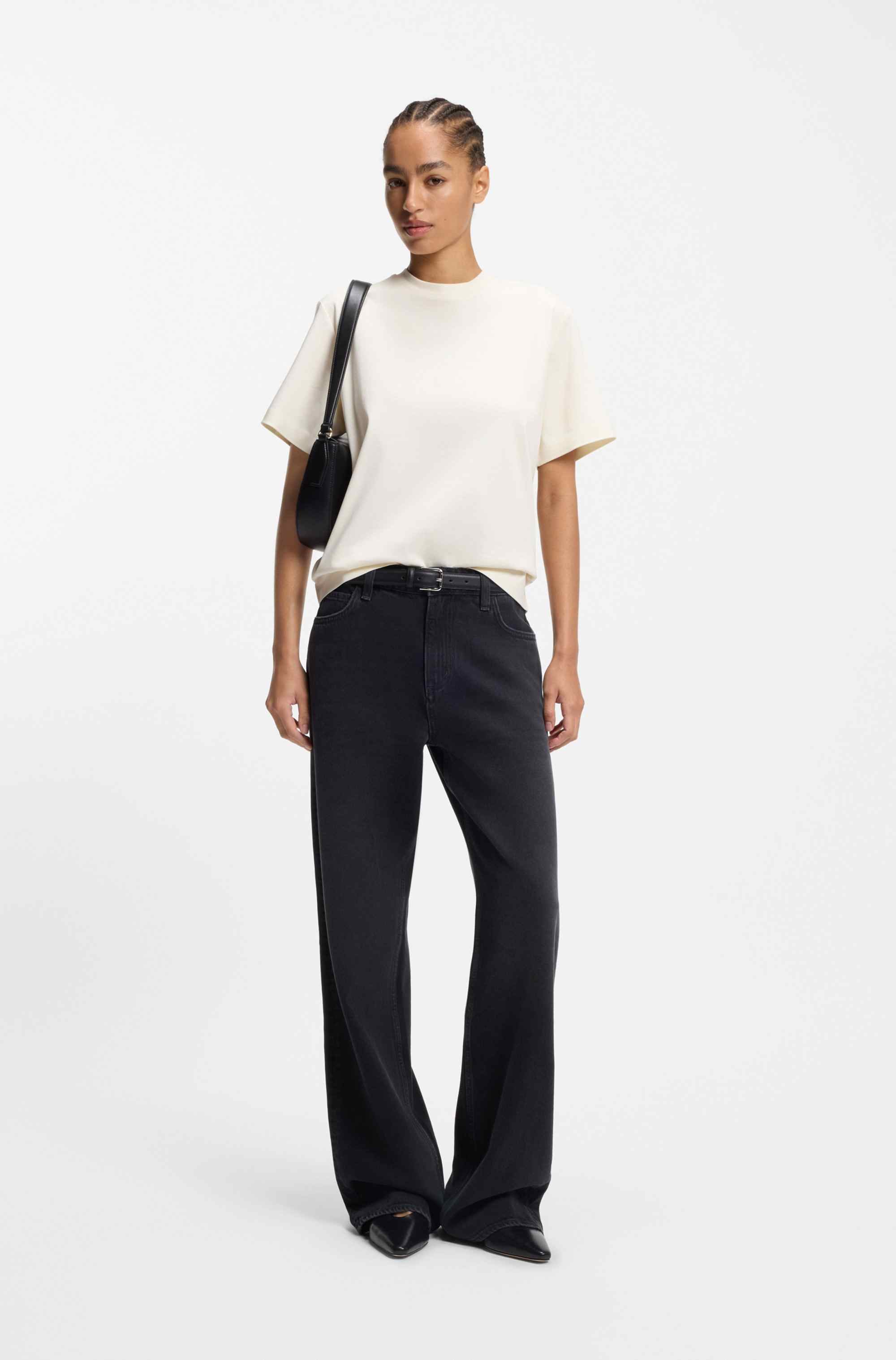 Relaxed-fit T-shirt in mercerised cotton