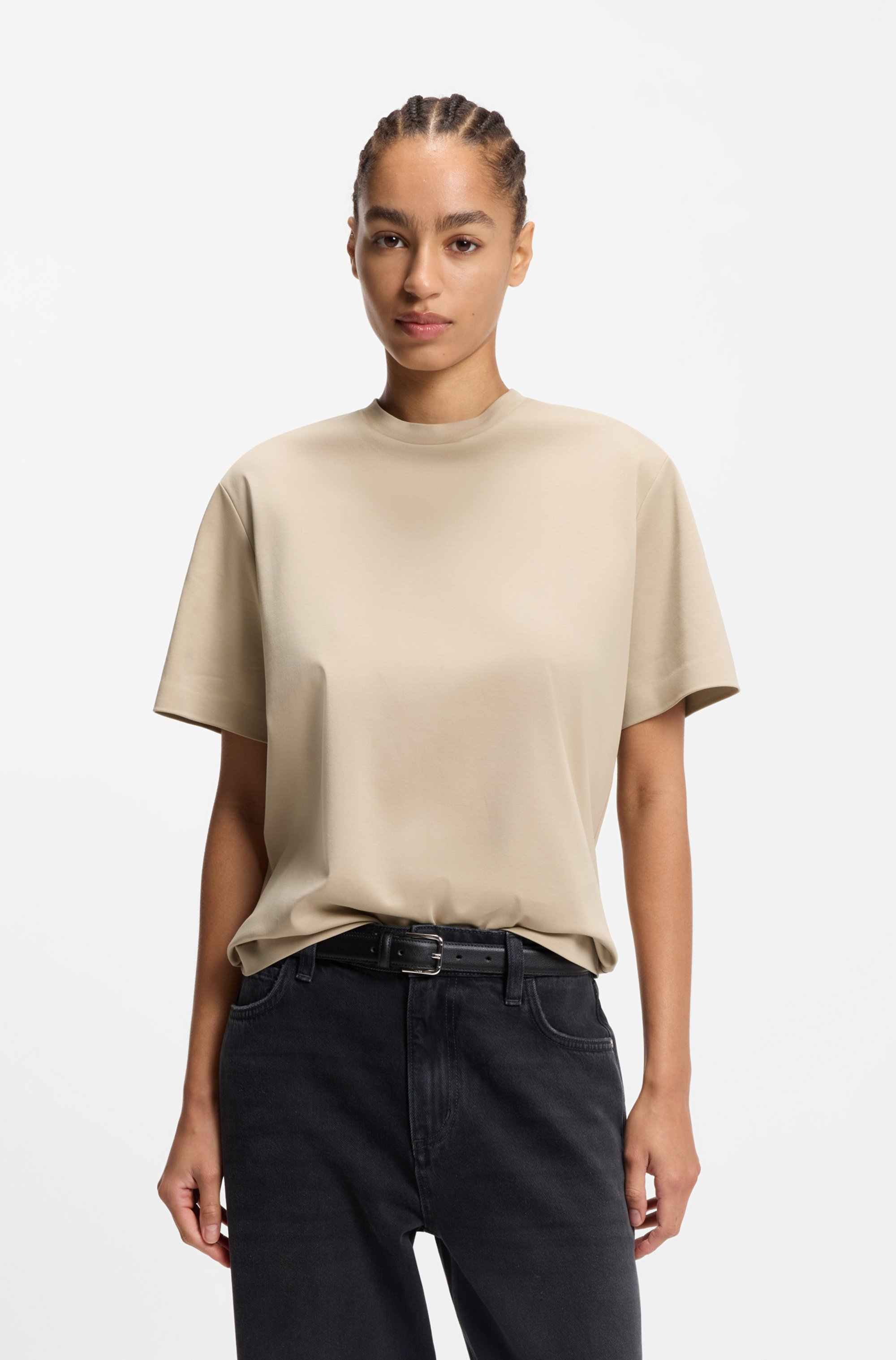 Relaxed-fit T-shirt in mercerised cotton