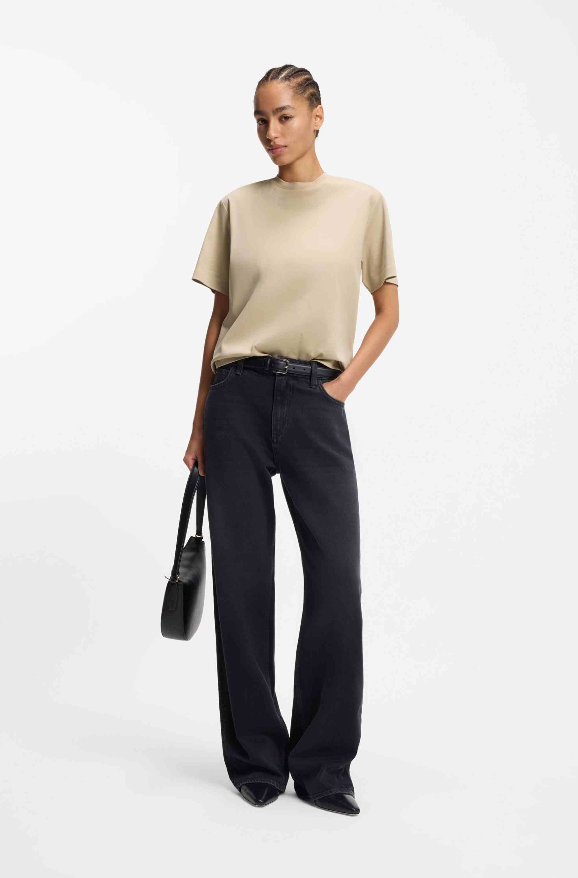 Relaxed-fit T-shirt in mercerised cotton