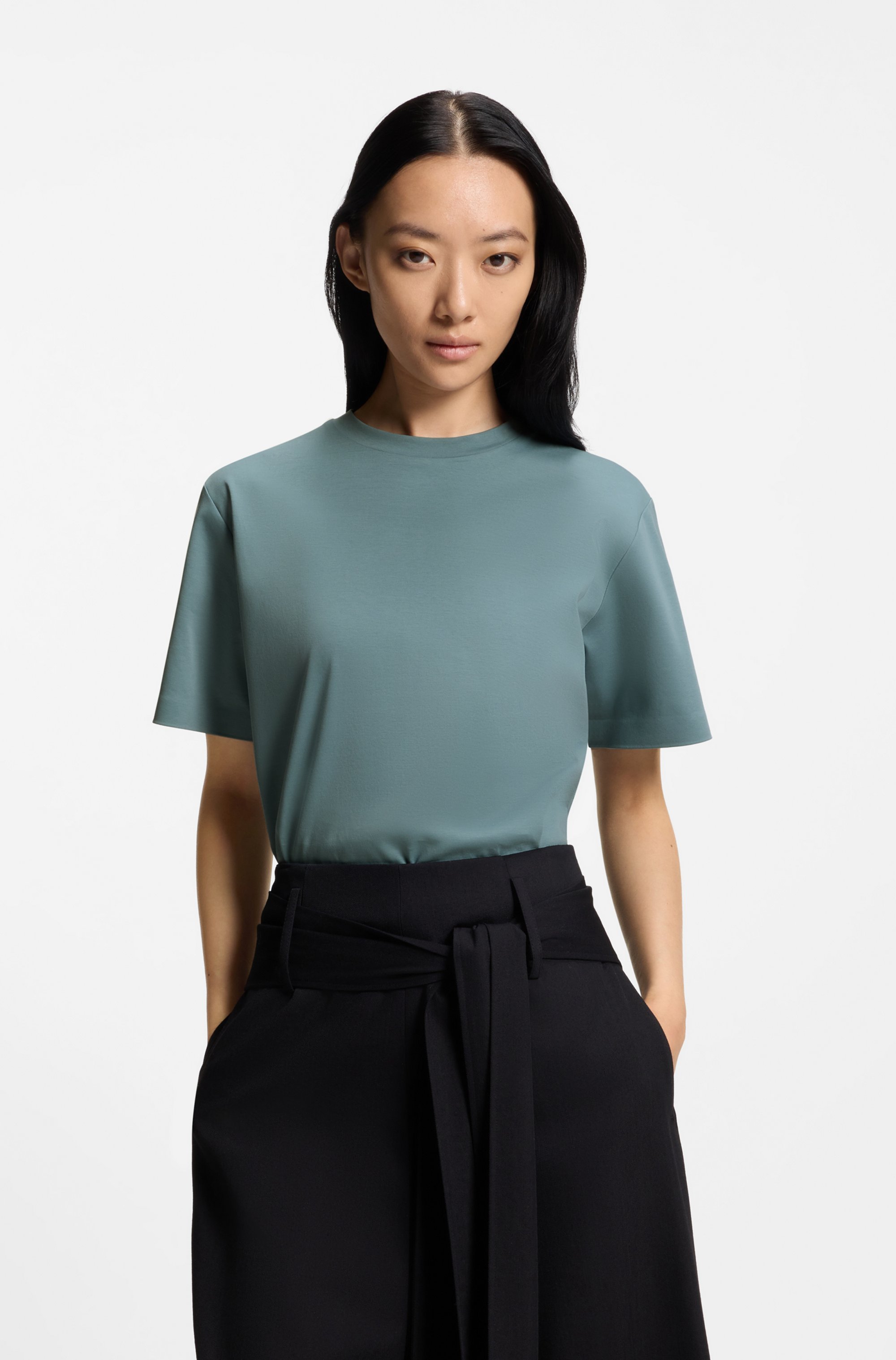 Relaxed-fit T-shirt in mercerised cotton