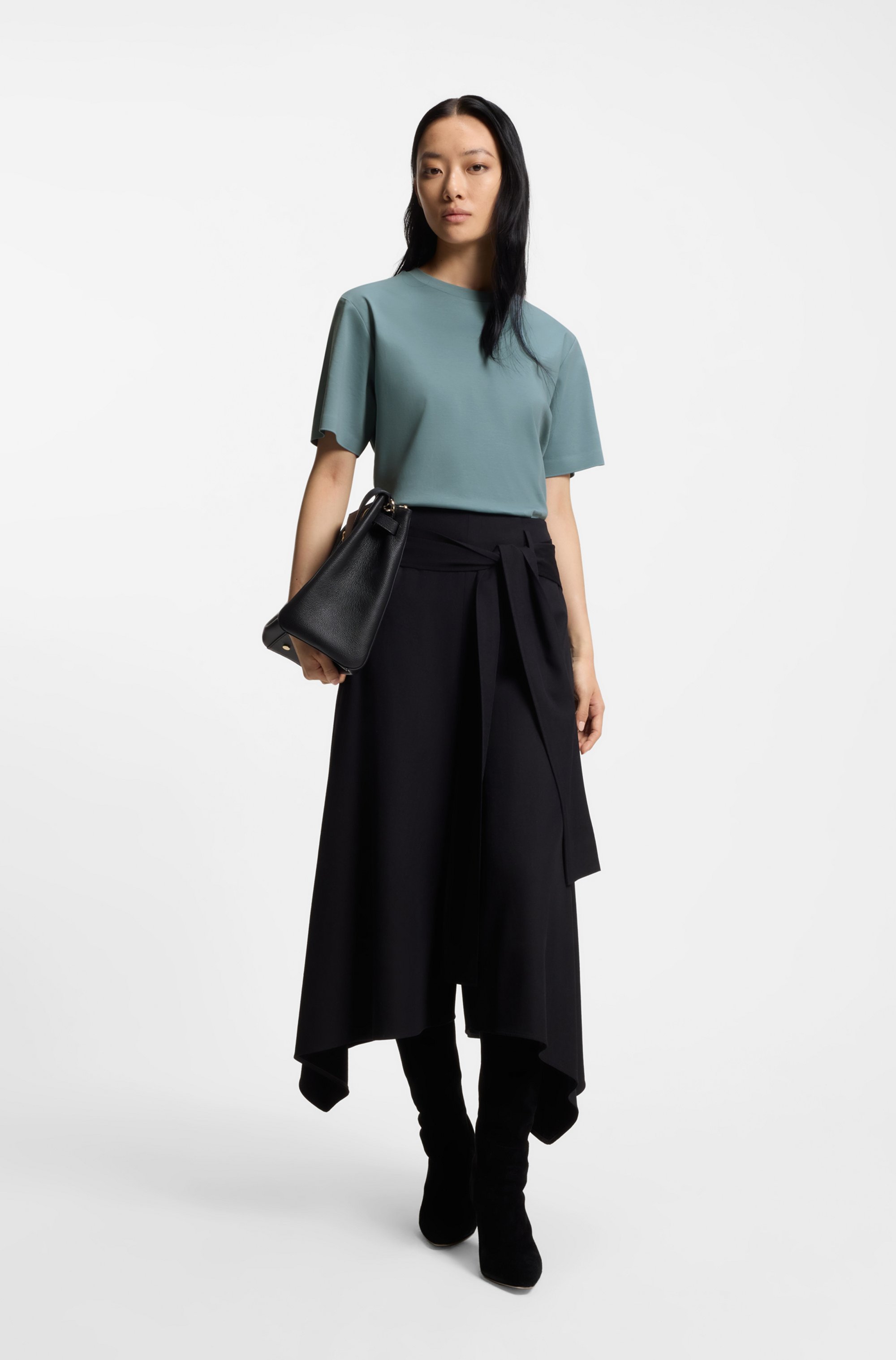 Relaxed-fit T-shirt in mercerised cotton