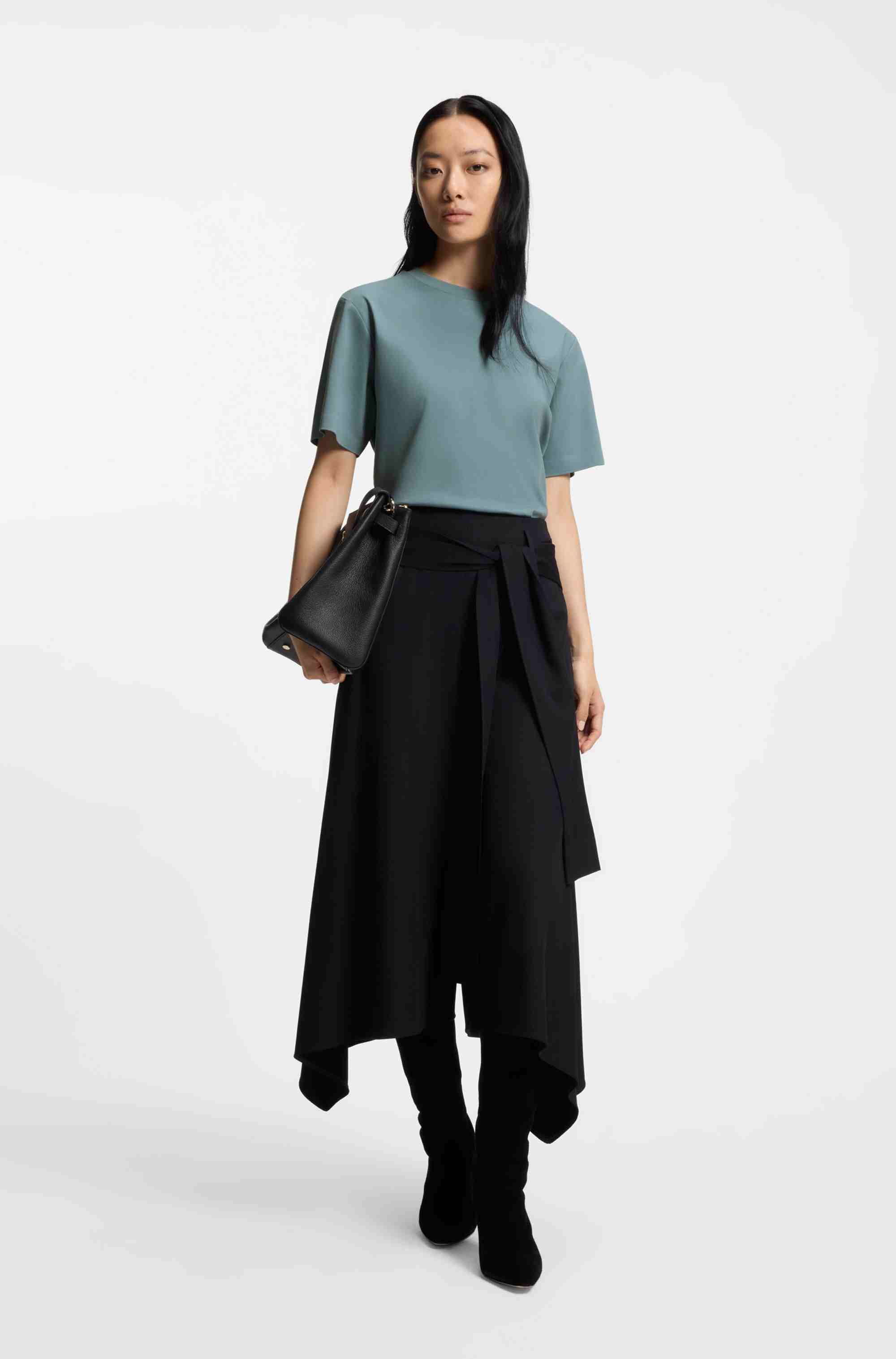 Relaxed-fit T-shirt in mercerised cotton