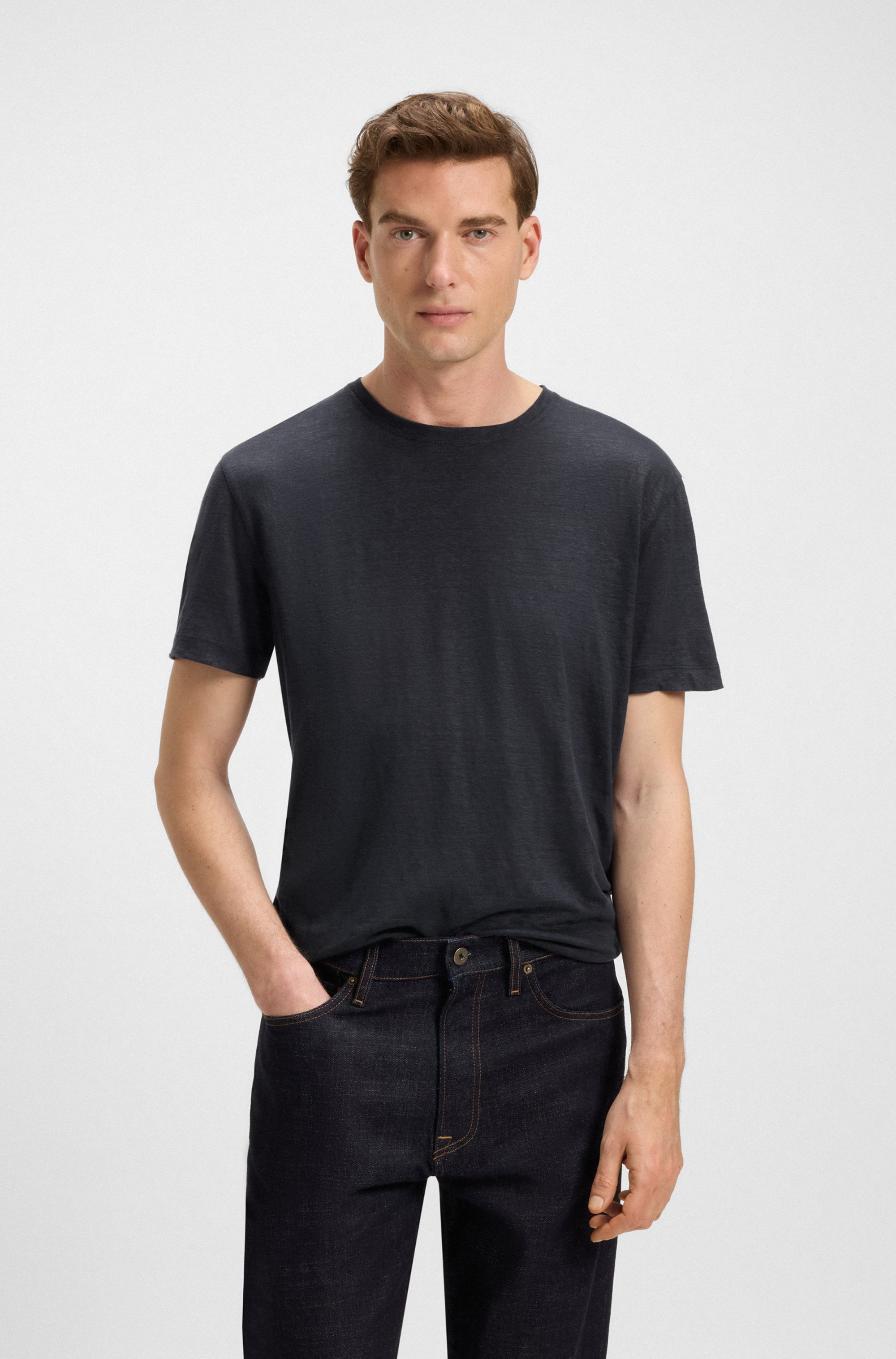 BECKHAM x BOSS T-shirt in soft linen