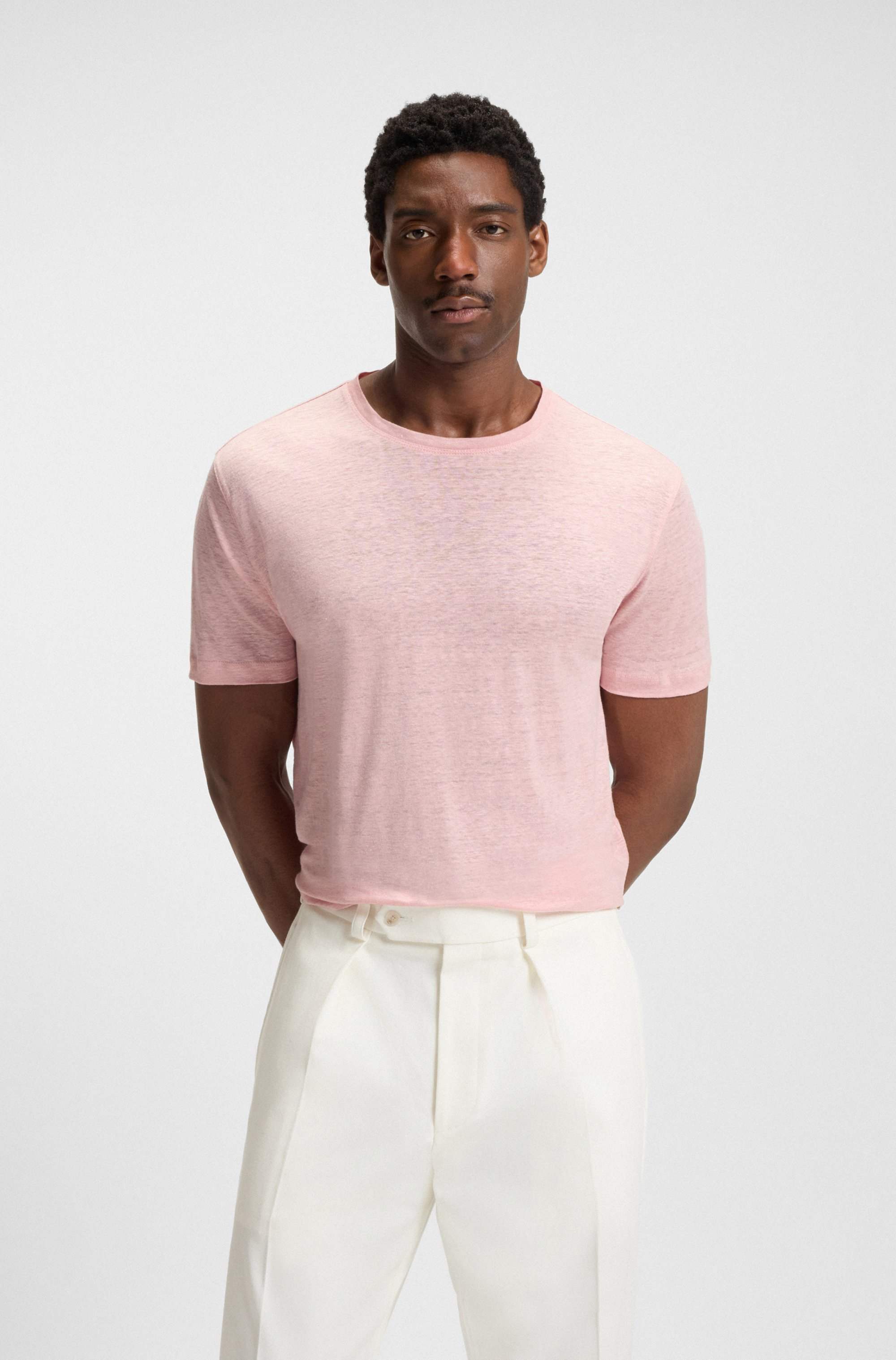 BECKHAM x BOSS T-shirt in soft linen