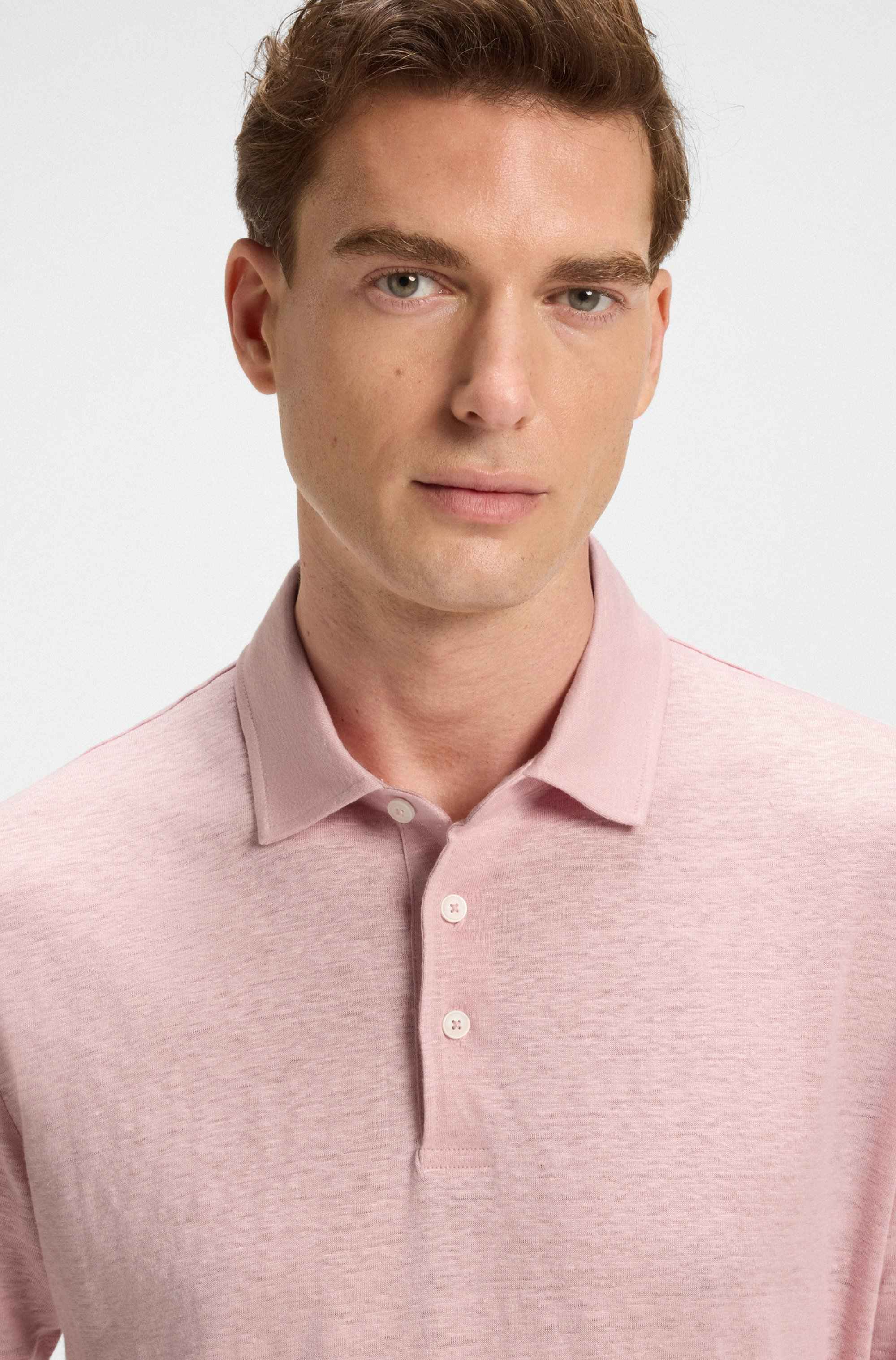 BECKHAM x BOSS polo shirt in linen