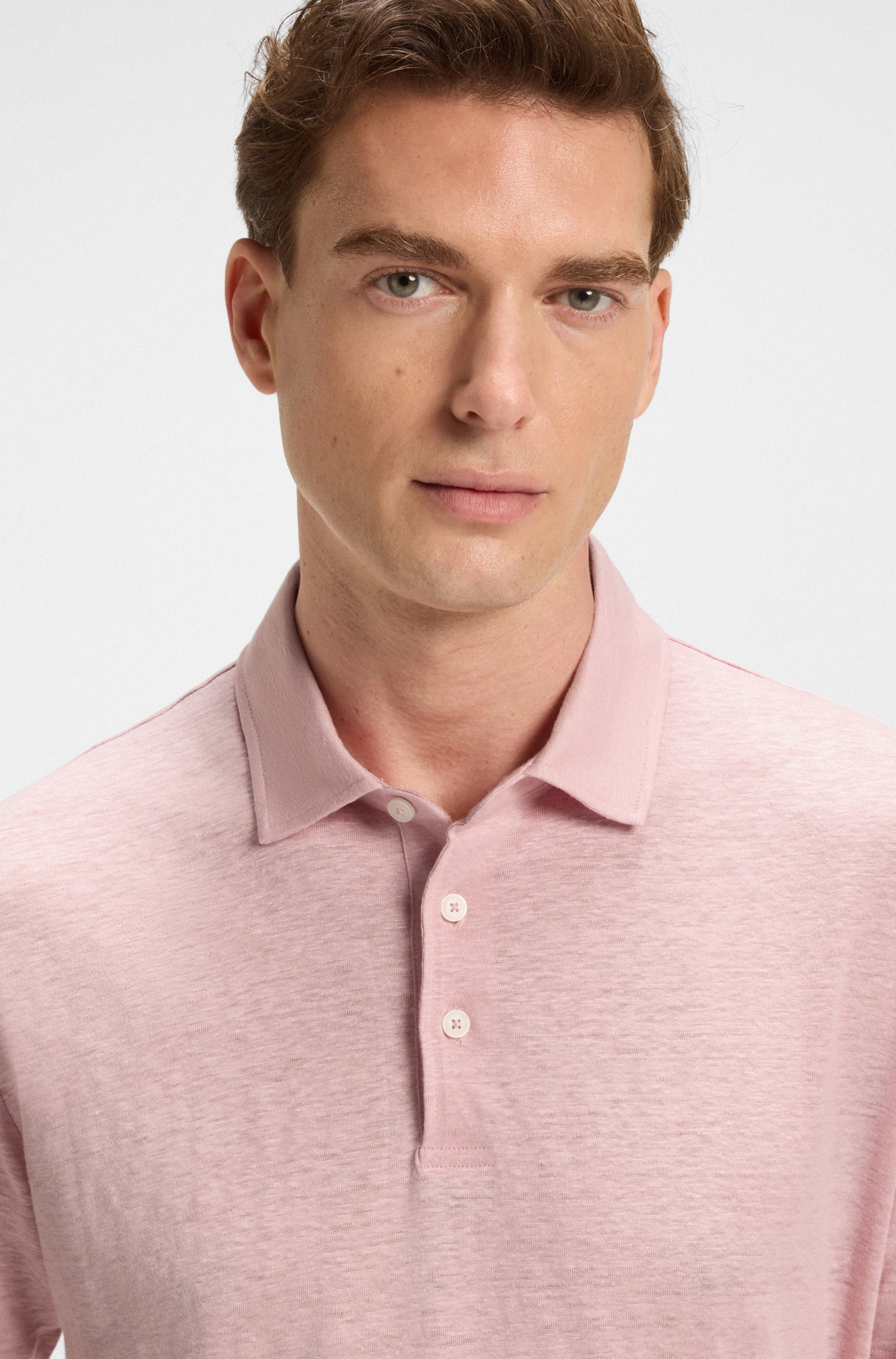 BECKHAM x BOSS polo shirt in linen