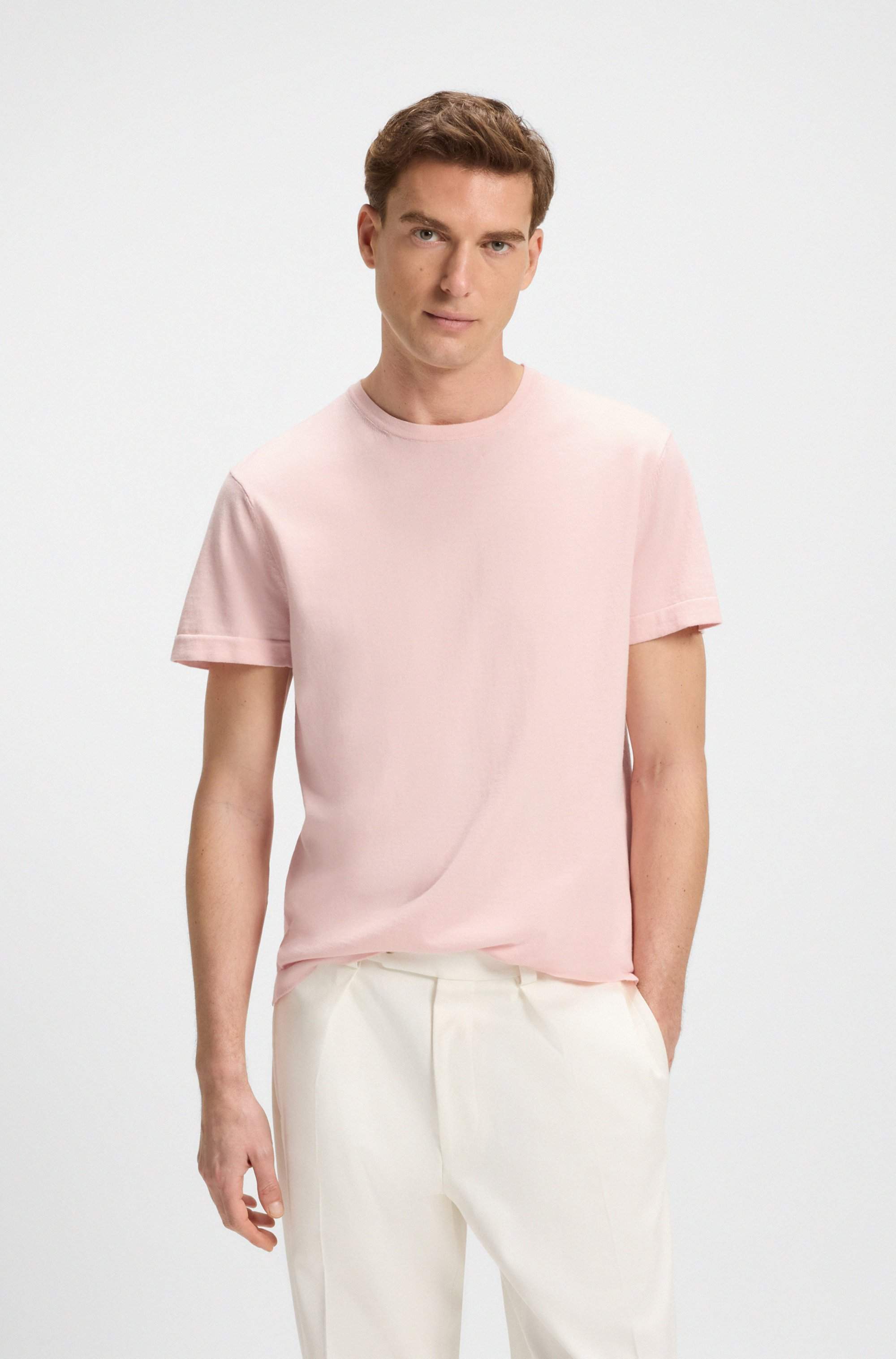 BECKHAM x BOSS knit T-shirt in cotton