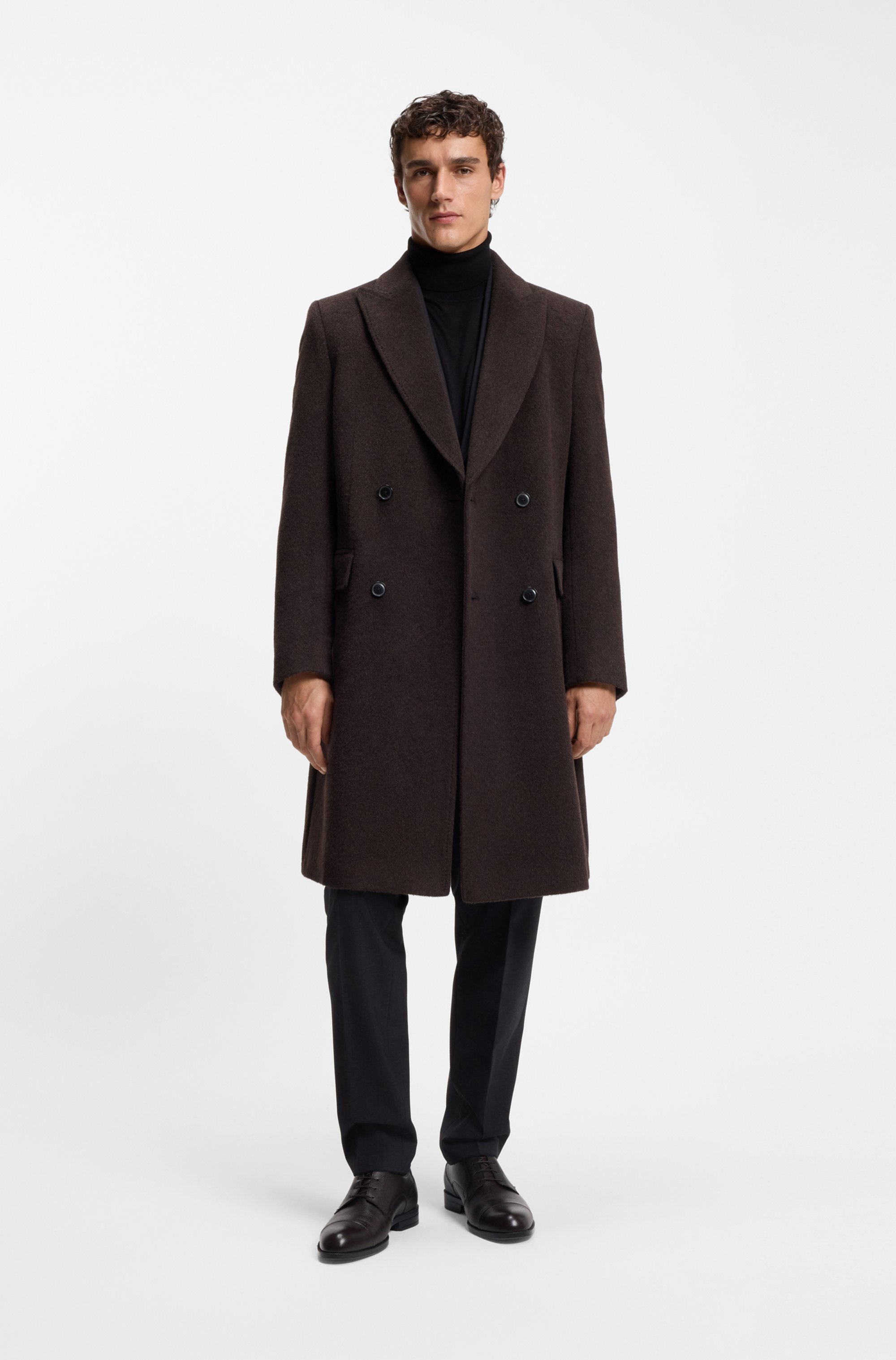 Printed-leather Derby shoes with cap toe