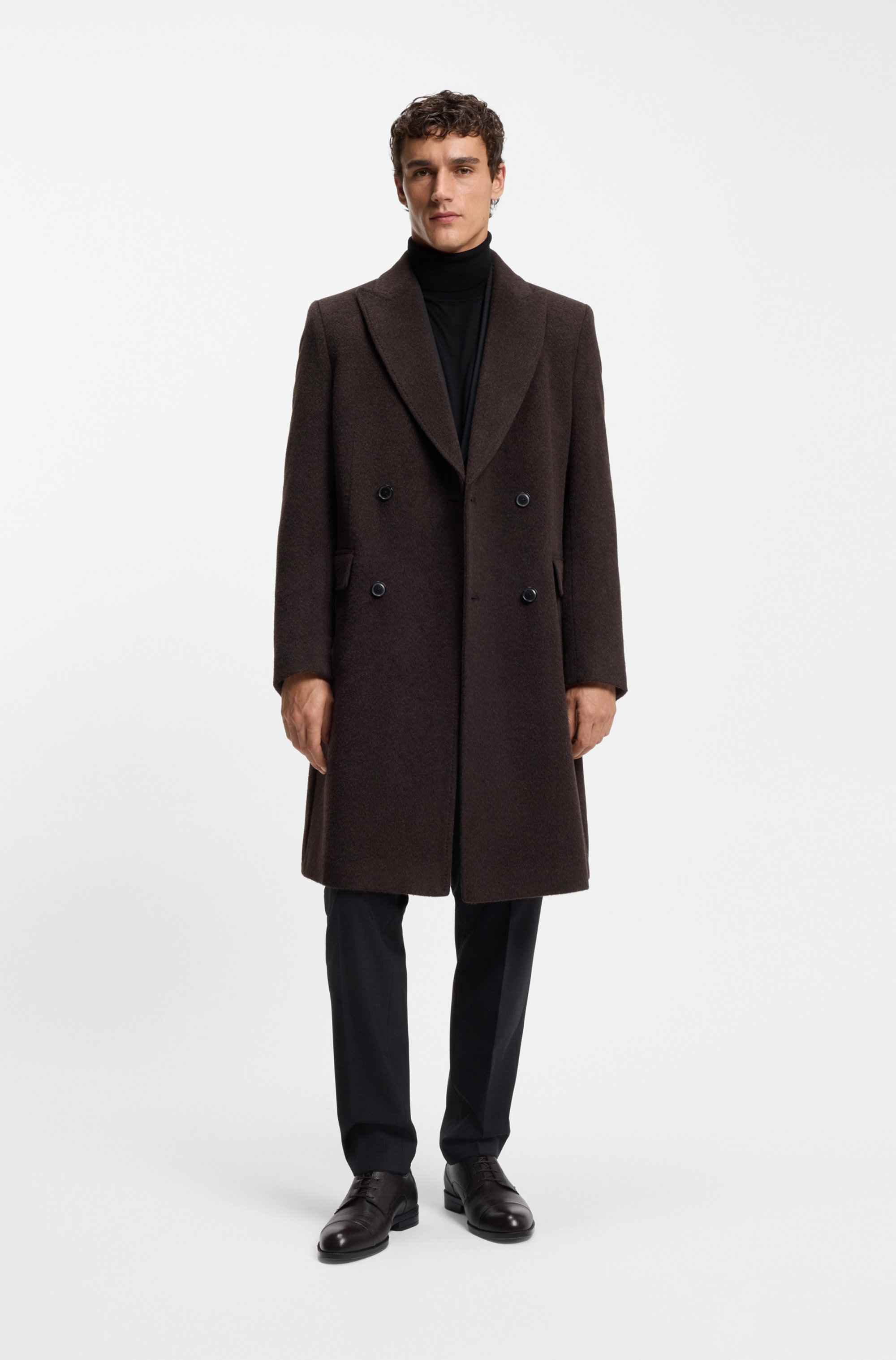 Printed-leather Derby shoes with cap toe