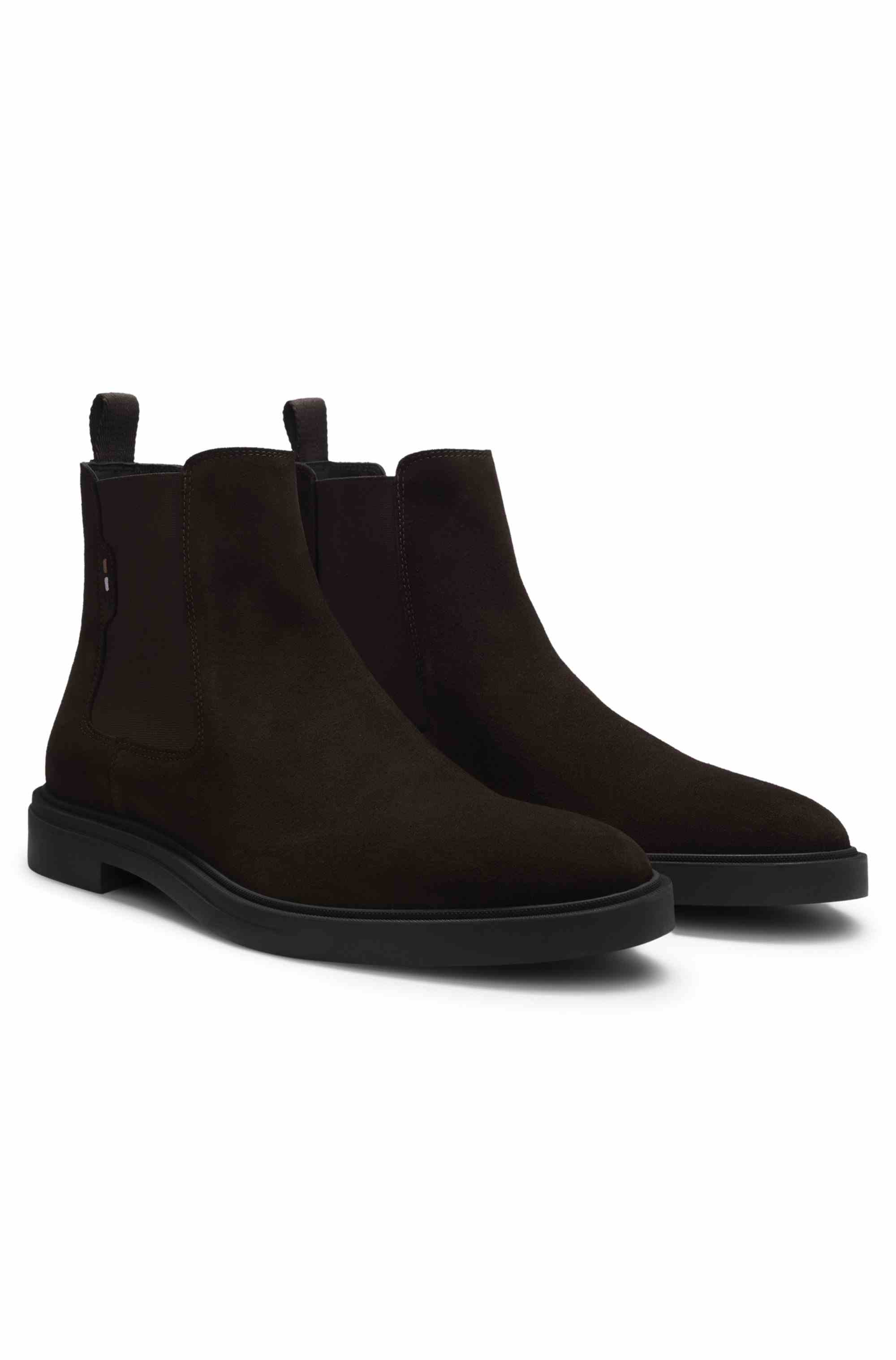 Suede Chelsea boots with signature stripe