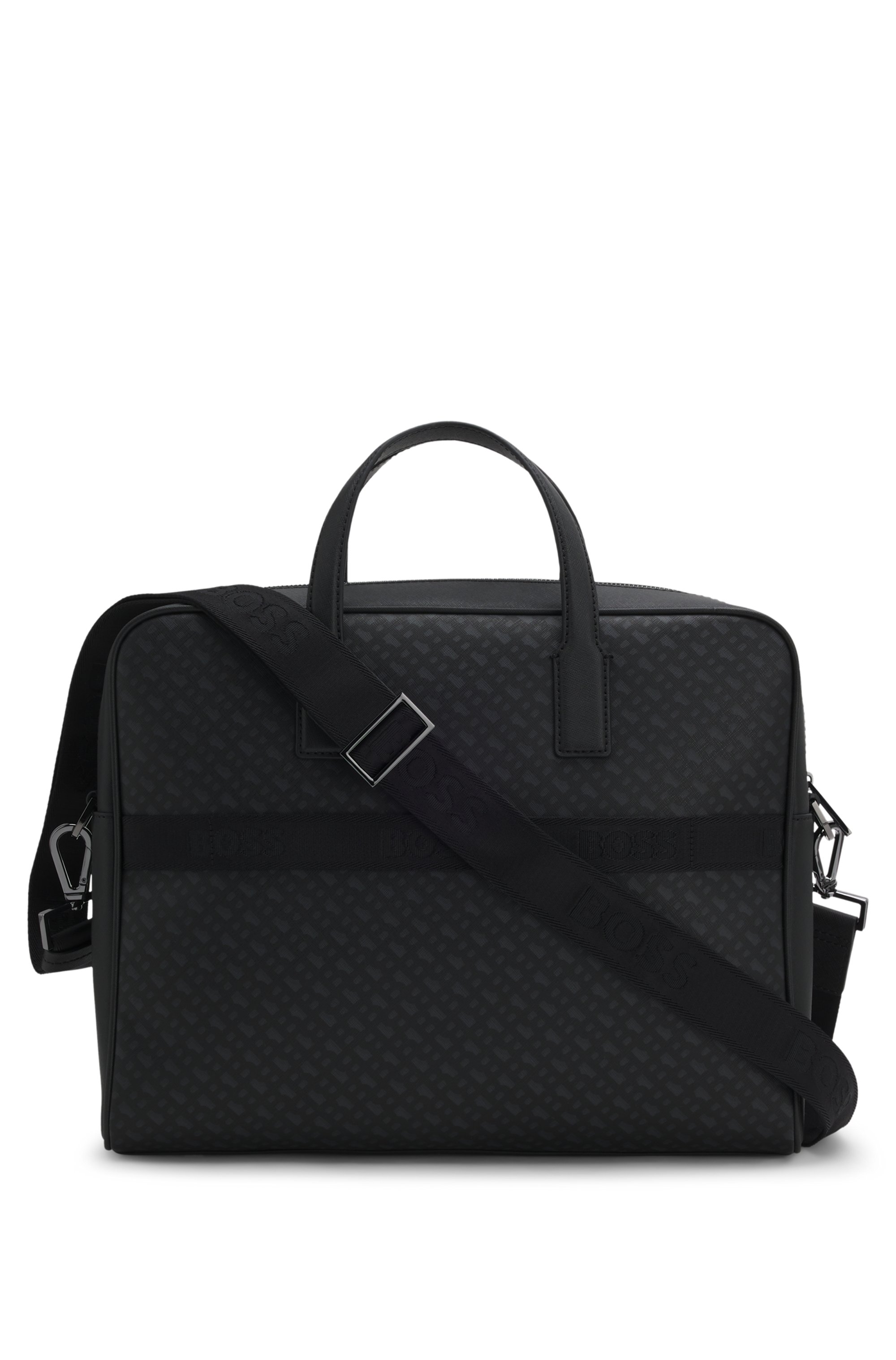 Monogram document case with foil-embossed logo