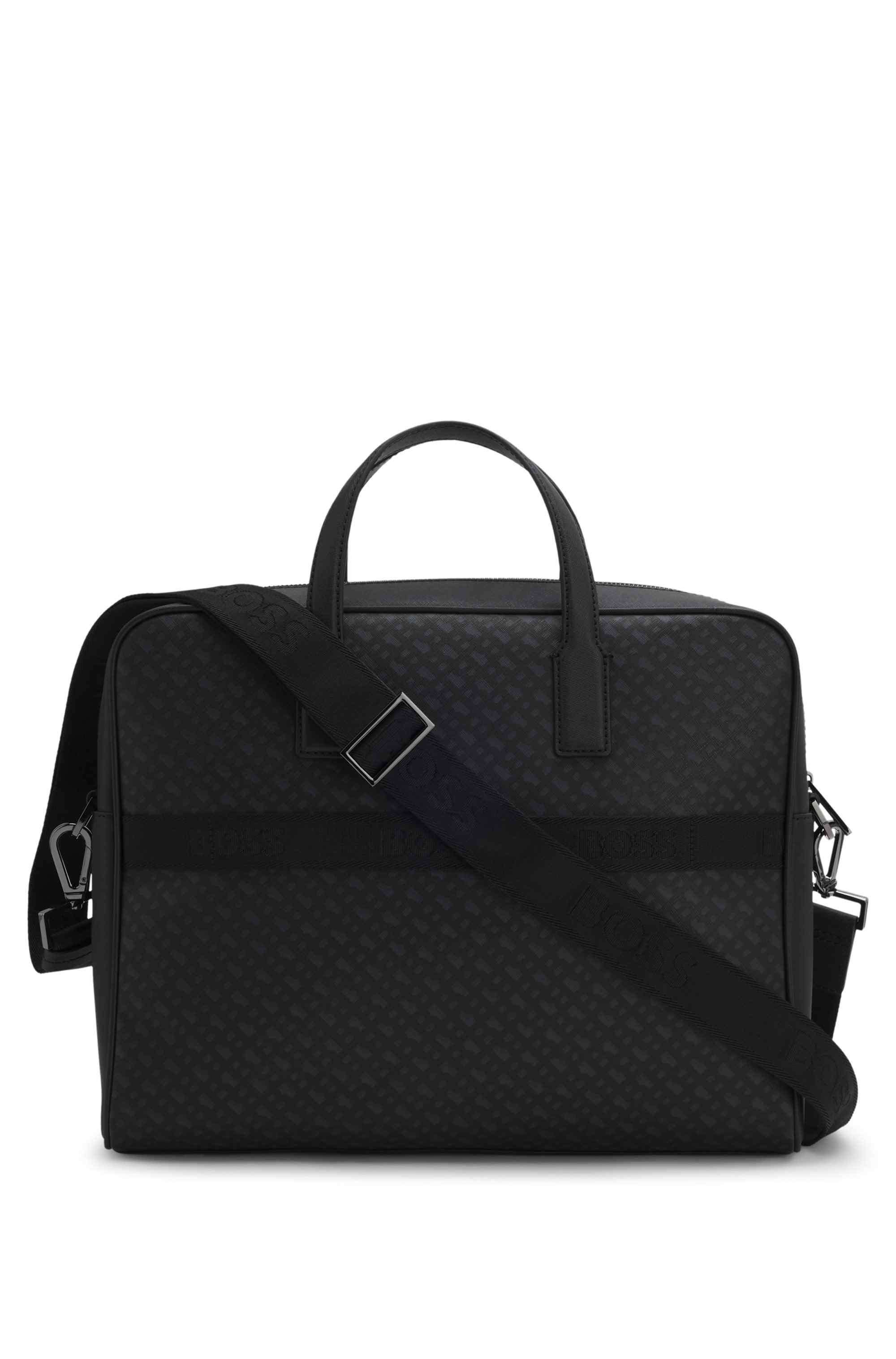 Monogram document case with foil-embossed logo