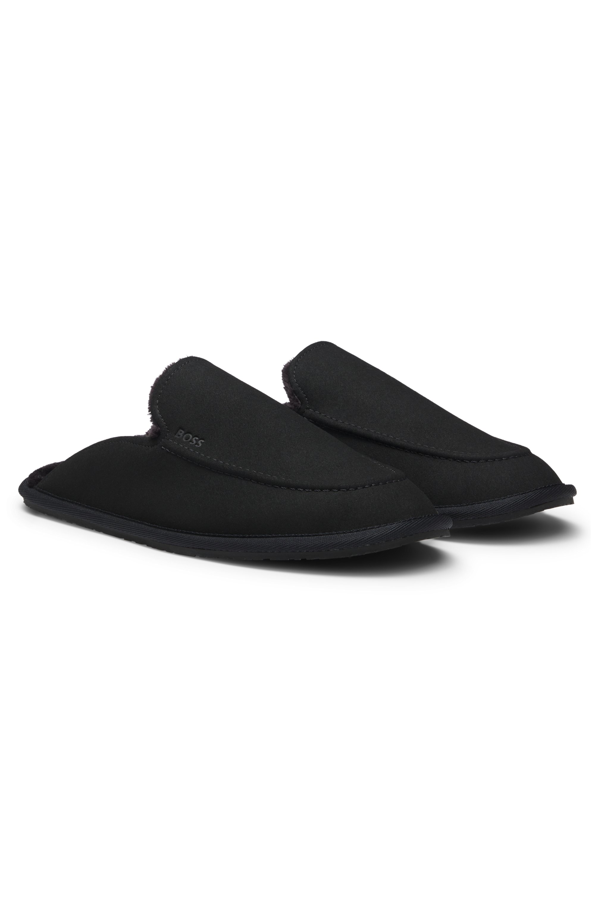 Microfibre slippers with rubber sole
