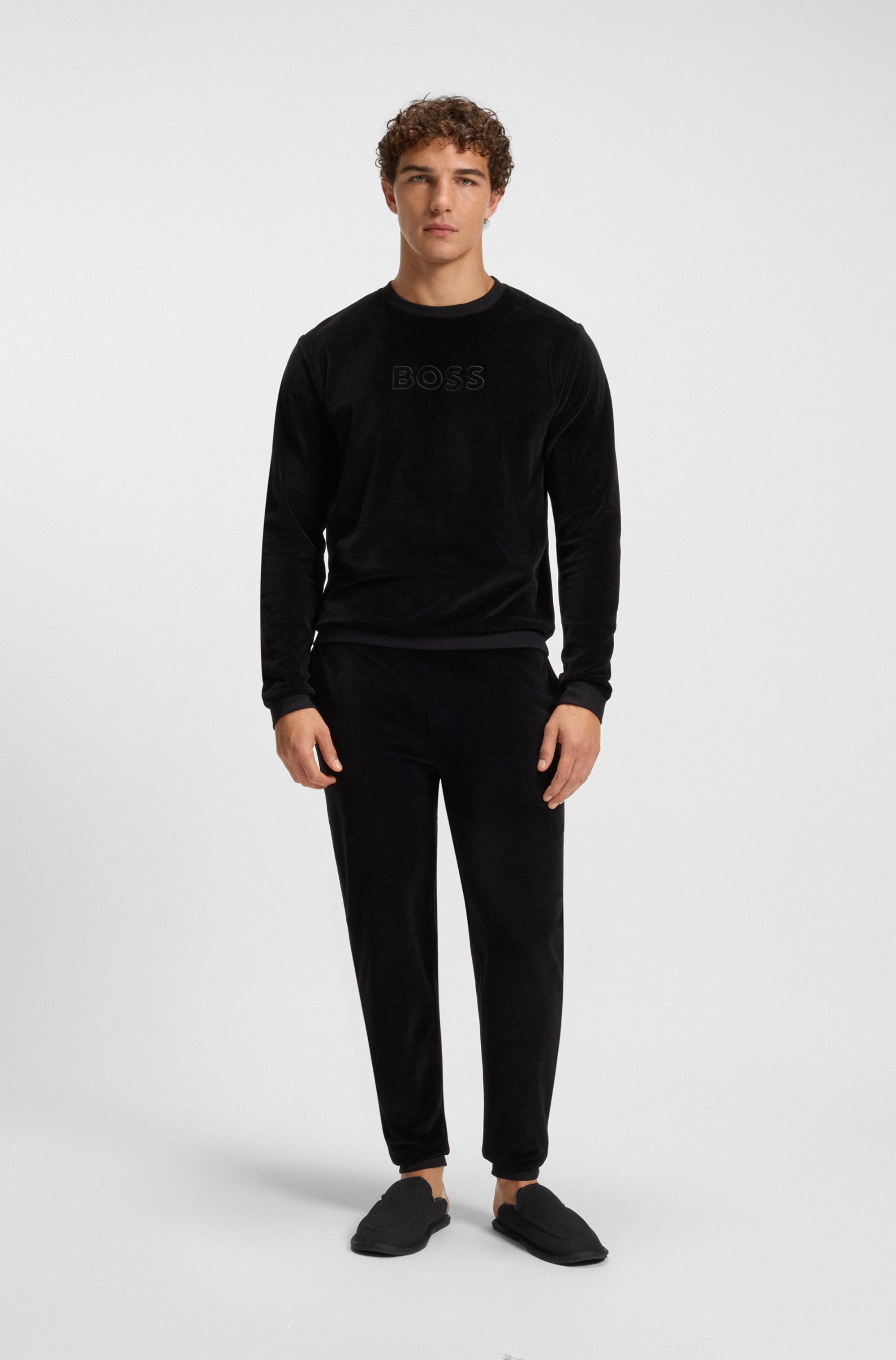 Microfibre slippers with rubber sole