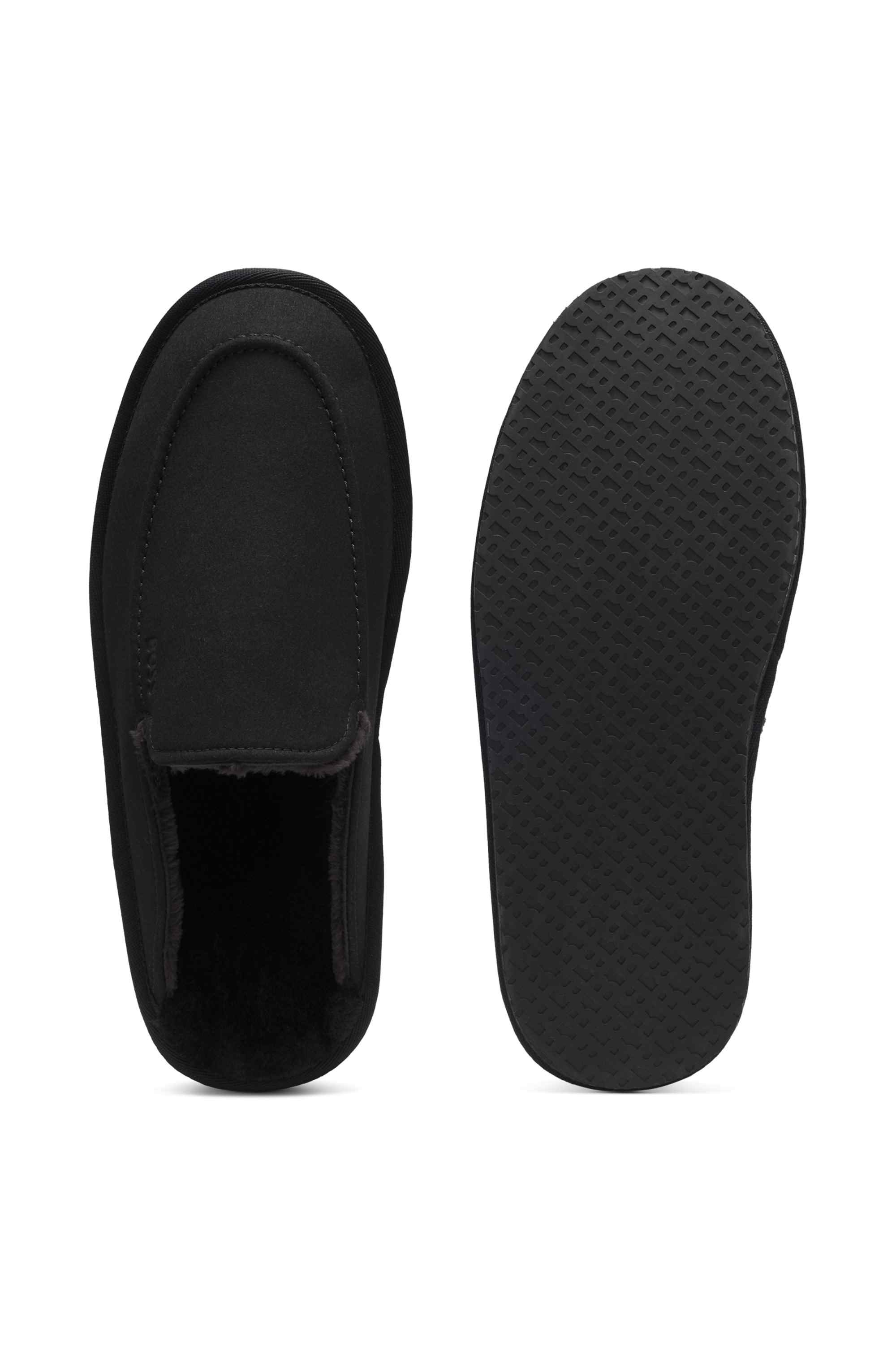 Microfibre slippers with rubber sole