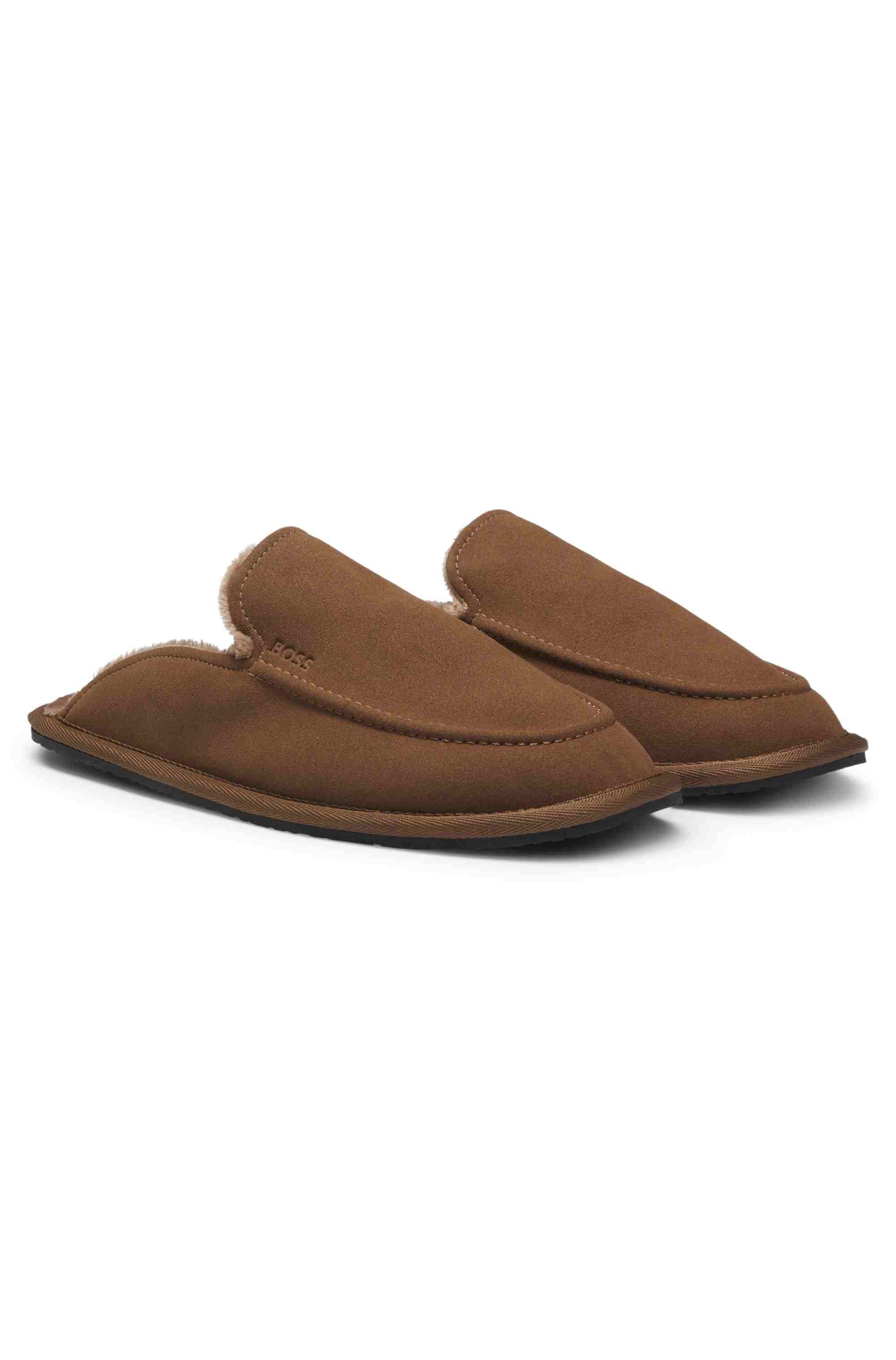 Microfibre slippers with rubber sole