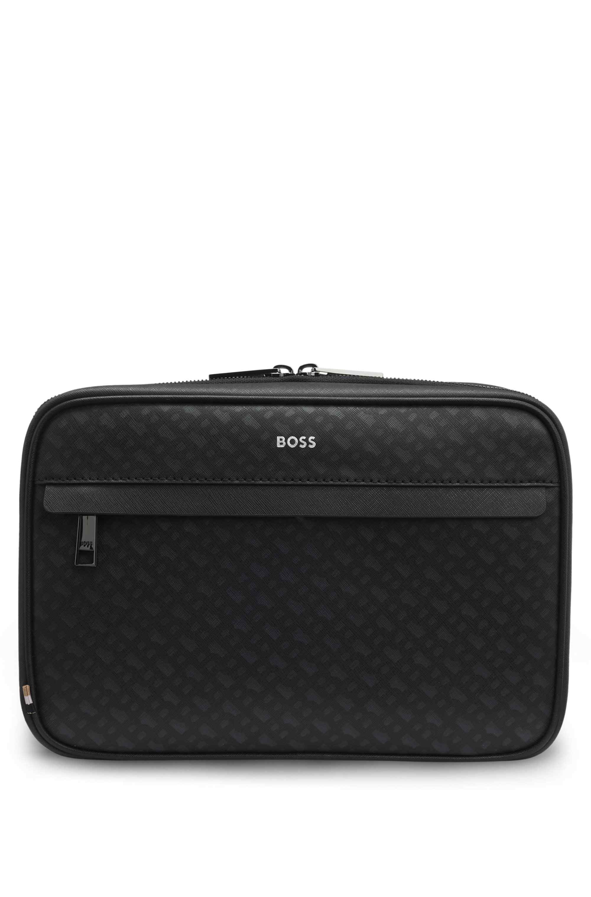 Monogram washbag with foil-embossed logo